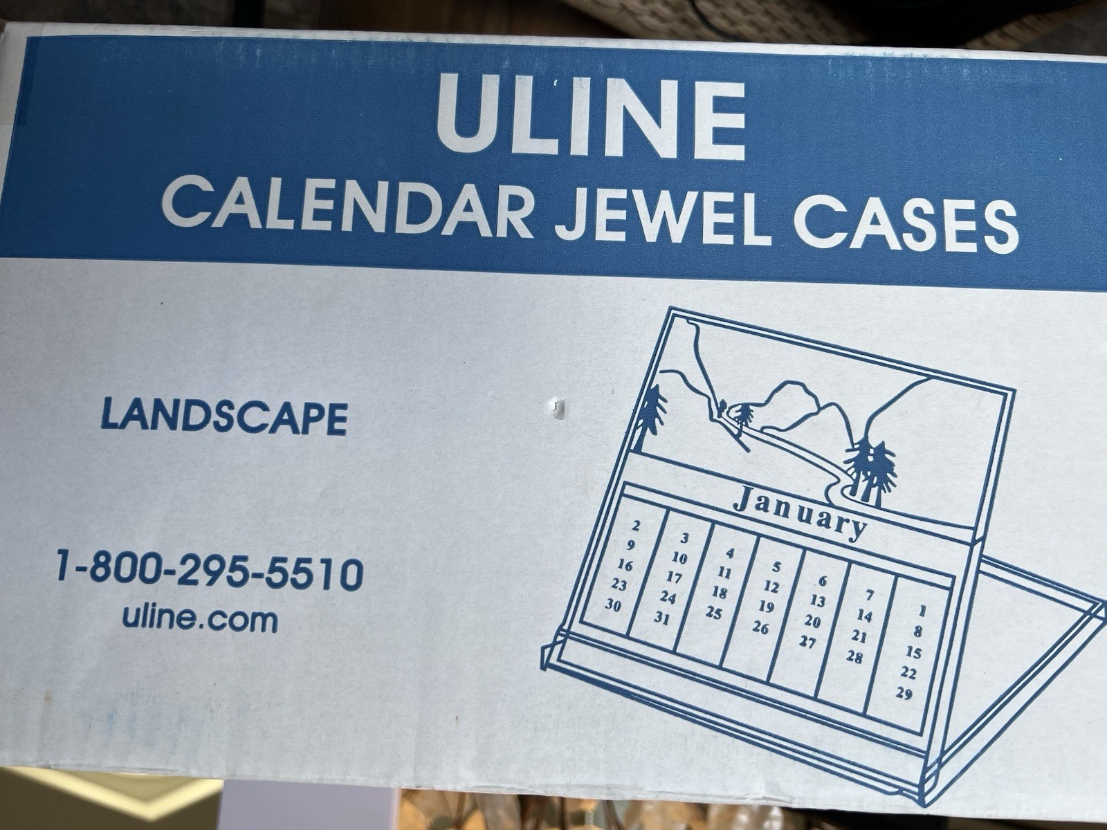 Lot of 98 Uline S-16341 Landscape Calendar Jewel Cases Clear Plastic Display New