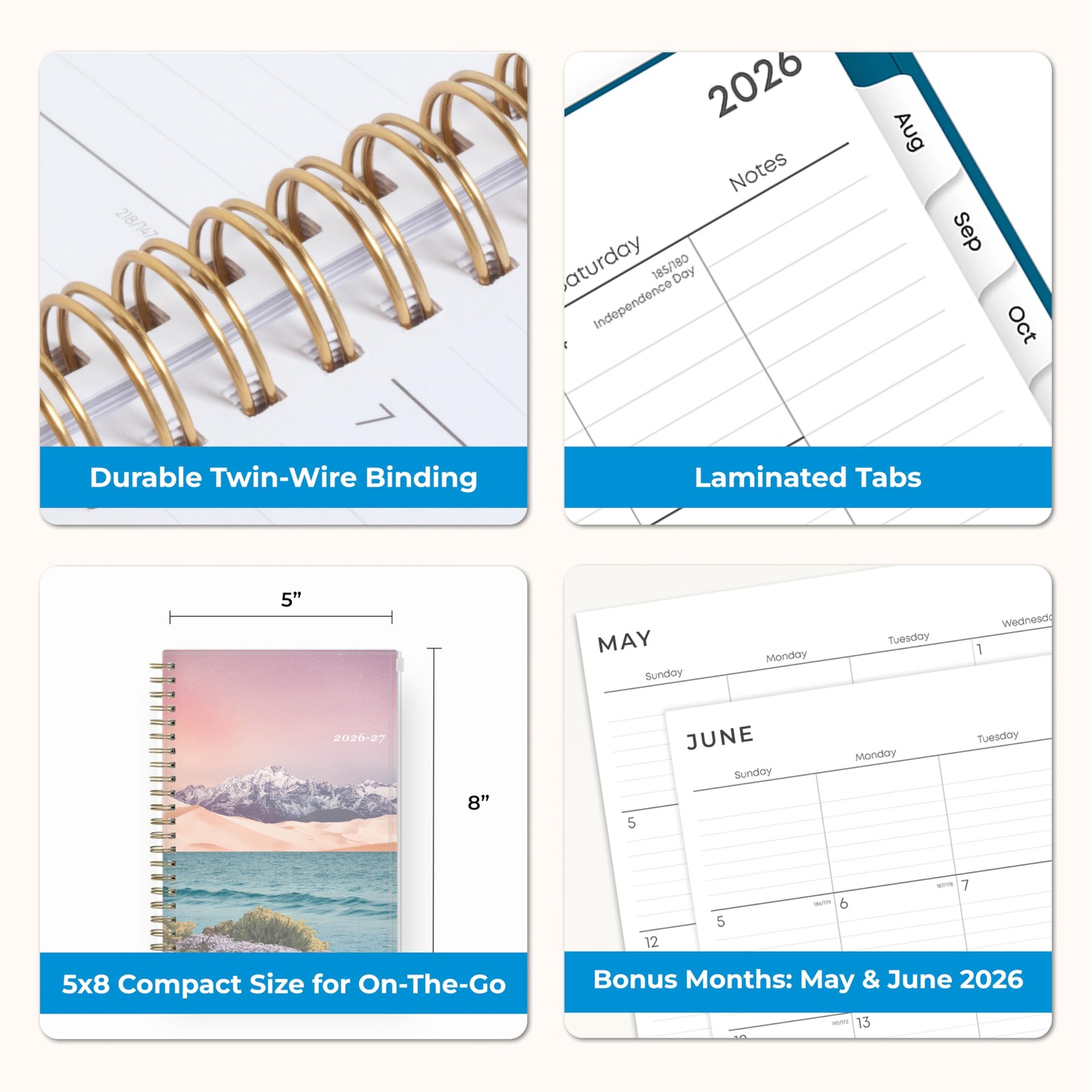 Blue Sky 2026-2027 Weekly and Monthly Academic Year Planner Calendar, July 20…