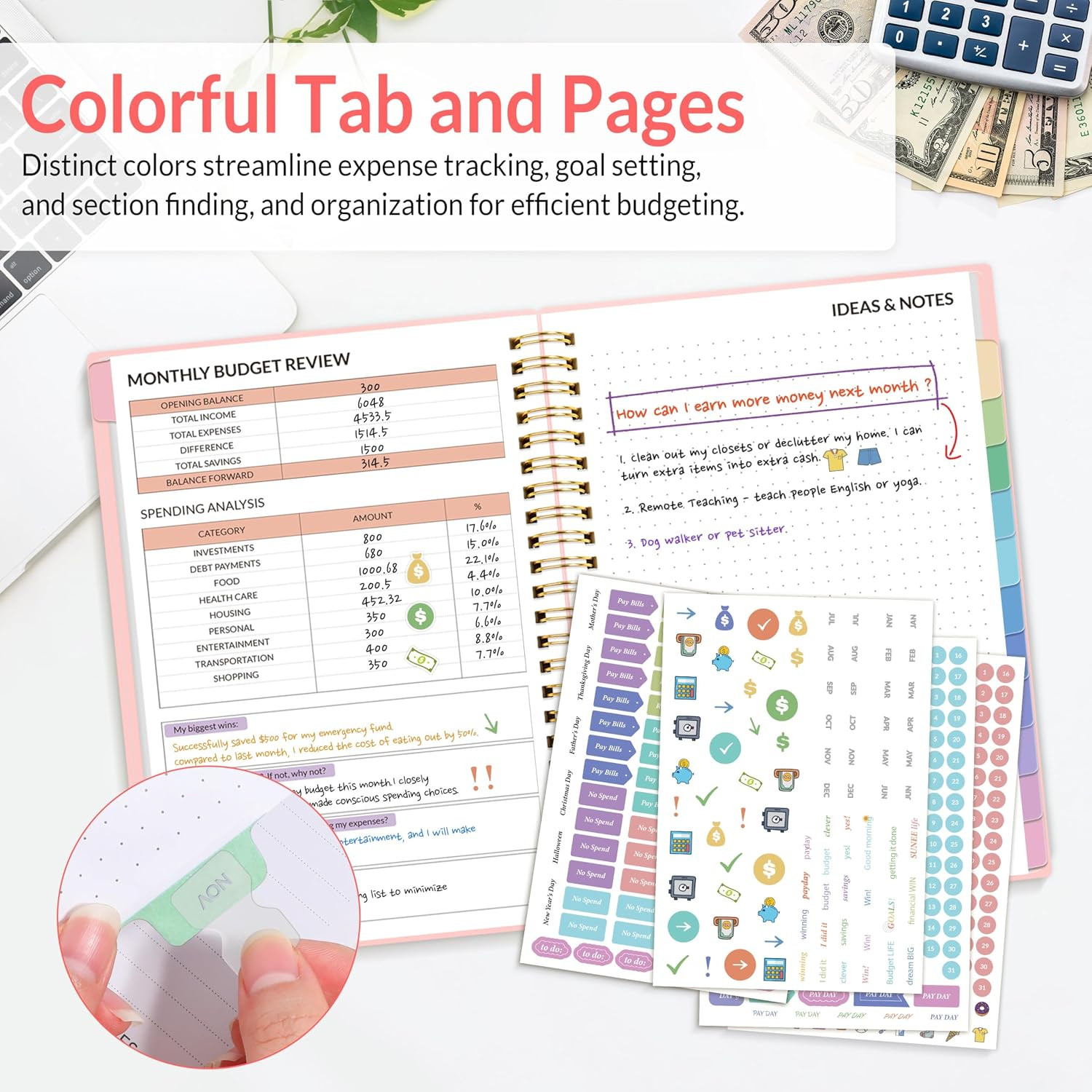 Budget Planner – Monthly Budget Book with Expense Tracker Notebook, Undated 1…