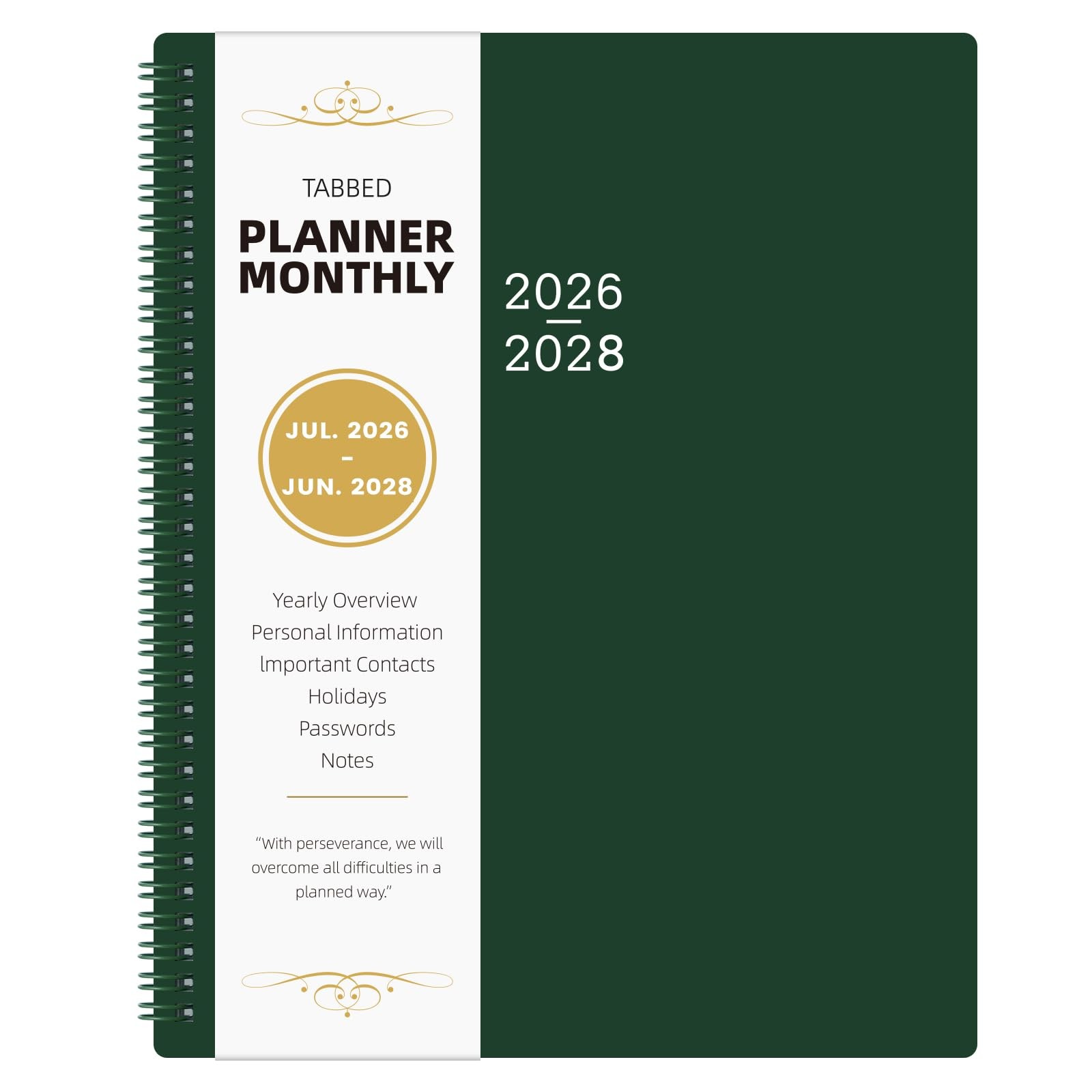 2026 2027 2028 Monthly Planner 24 Month Calendar Tabs Large 9×11 Hardcover