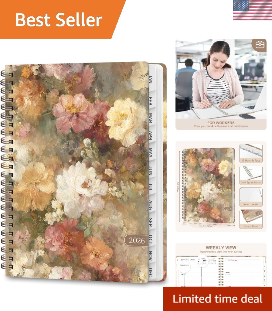 Elegant A5 2026 Calendar Agenda with Weekly & Monthly Pages for All Lifestyles