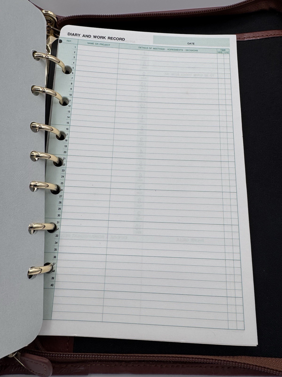 Vintage Day-Timer 2 Tone Zip Around Planner Organizer 7 Ring Binder Inserts 90’s
