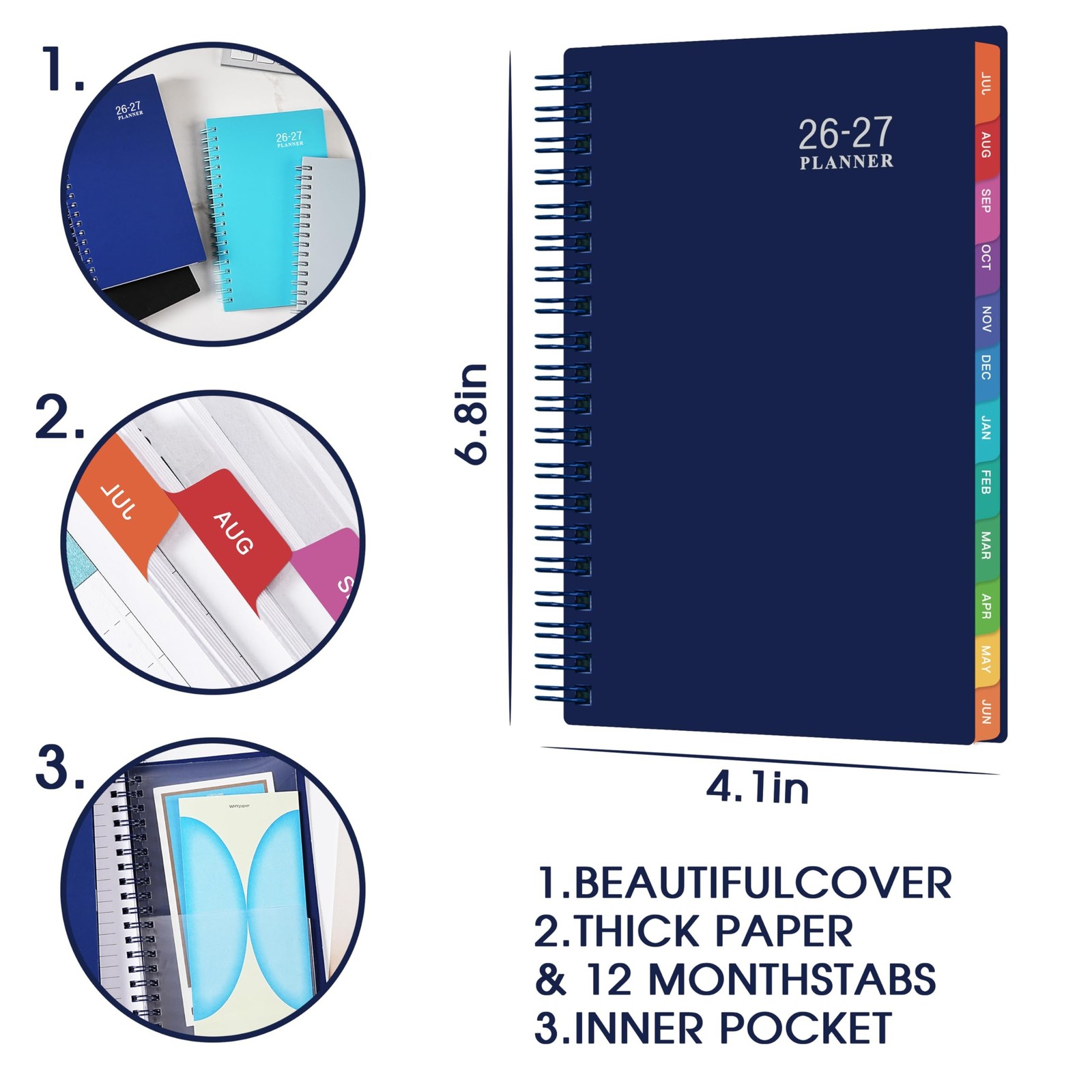 2026-2027 Pocket Calendar/Planner – 2026-2027 Weekly & Monthly Pocket Planner…