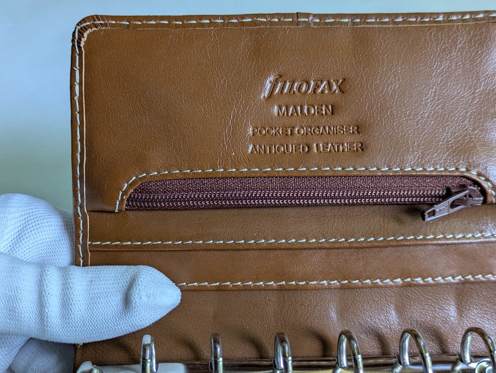 Filofax Malden Ochre Leather Pocket Size 6 Ring Planner Used EUC