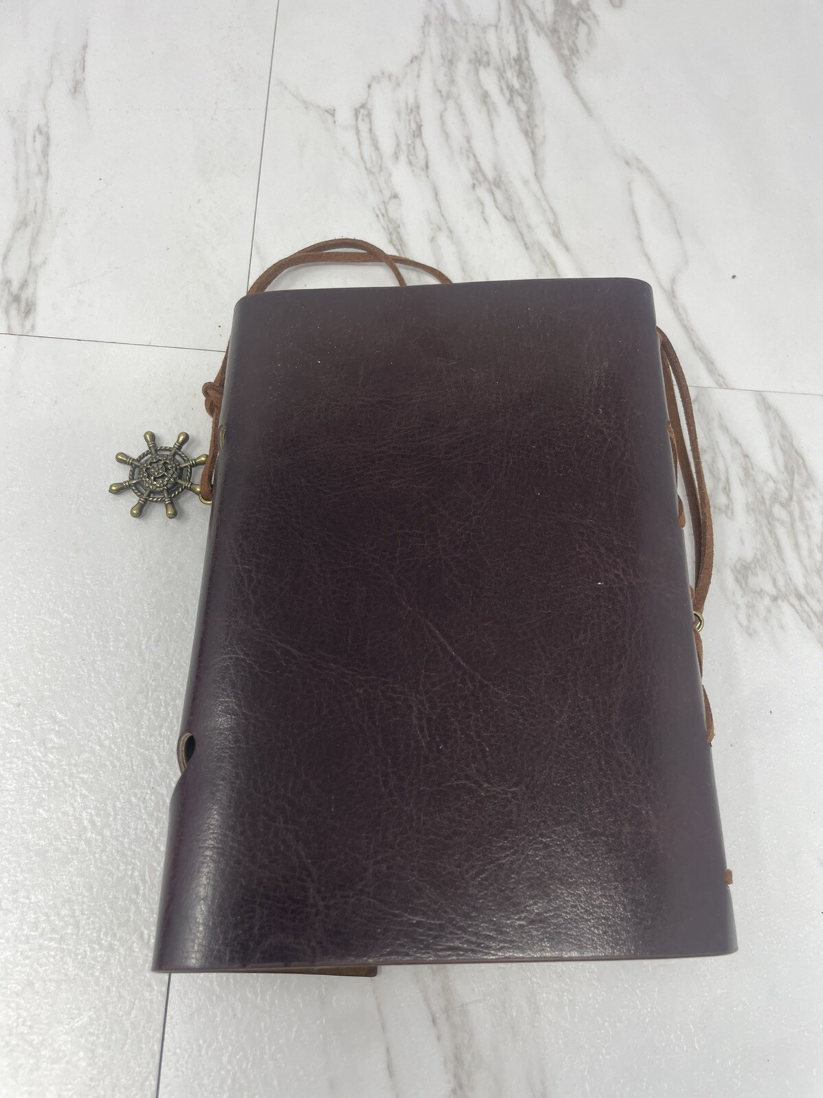 LUXURY Leather Bound Artisan Journal Travel Captain Yellow Pages