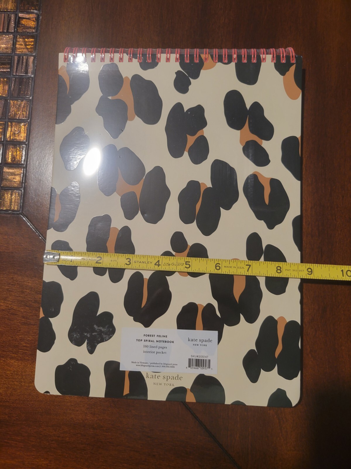 Kate Spade Top Spiral Notebook “Forest Feline” Lined – New Sealed