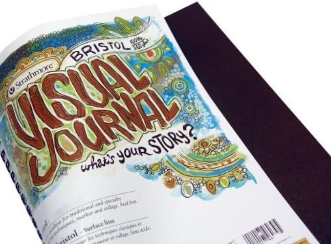 Compact 34-Page Visual Journal, Perfect for Scrapbooking and Mixed Media Art