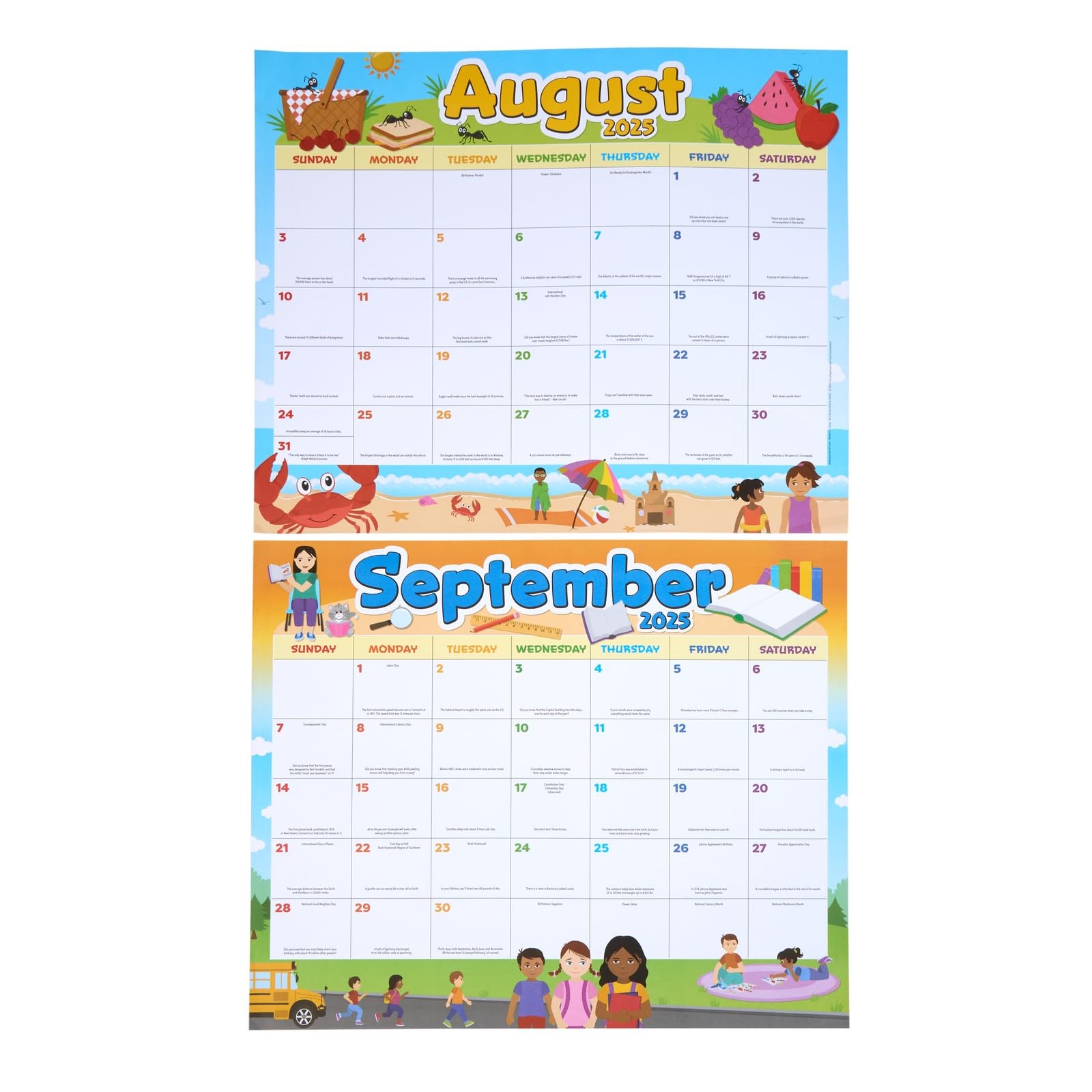 Really Good Stuff Monthly Calendar Pages 2025-2026 – Primary