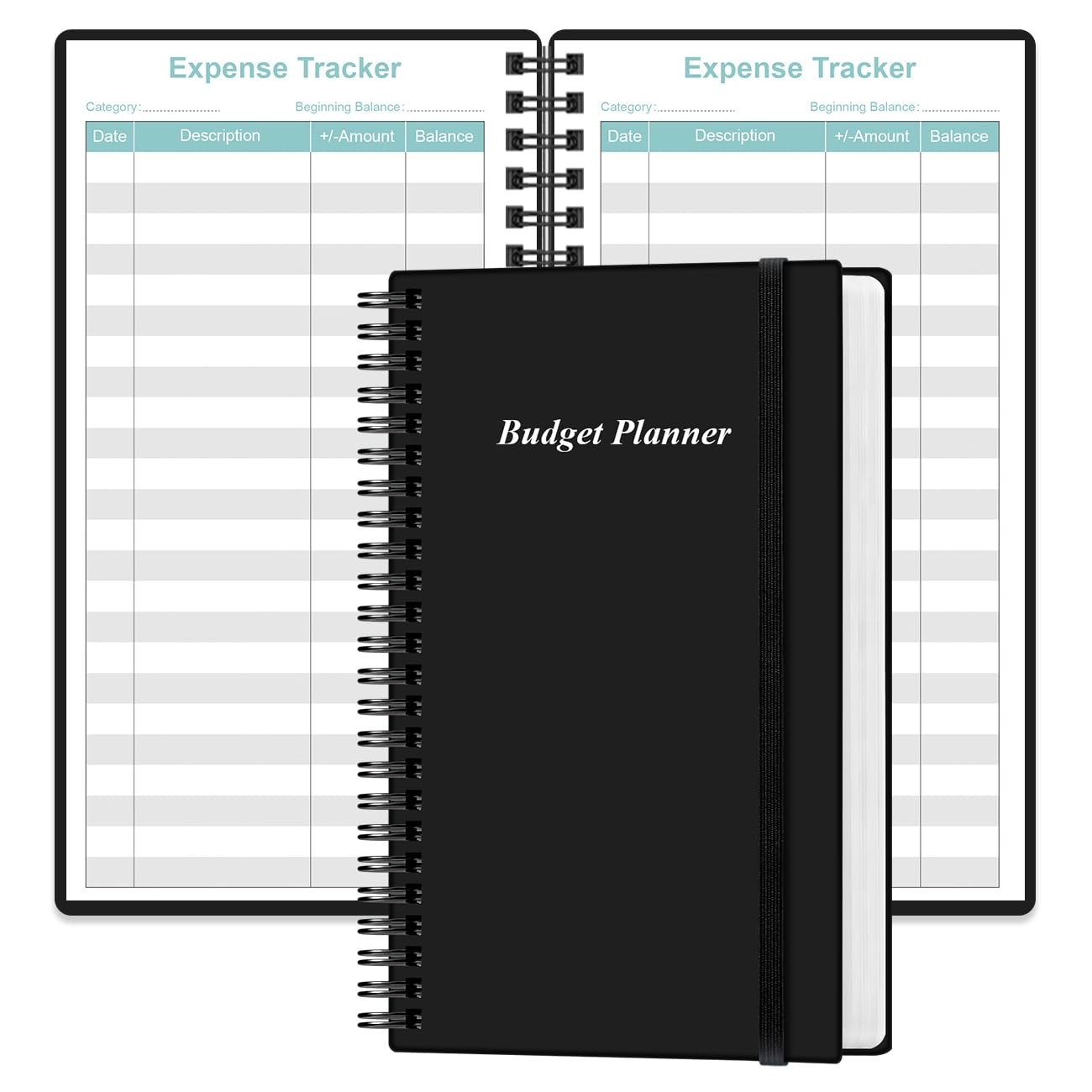 Budget Planner – A6 Expense Tracker, Book 3.75″ x 6.75″, Black