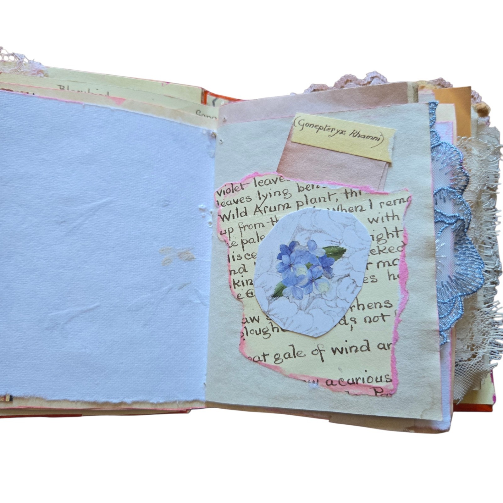 Handmade Chunky Junk Journal Use for Writing Art Photos Floral Embellishments