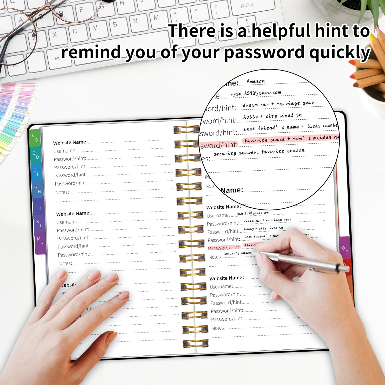 Password Book with Alphabetical Tabs, Password Keeper Book for Seniors, 5.8″ …