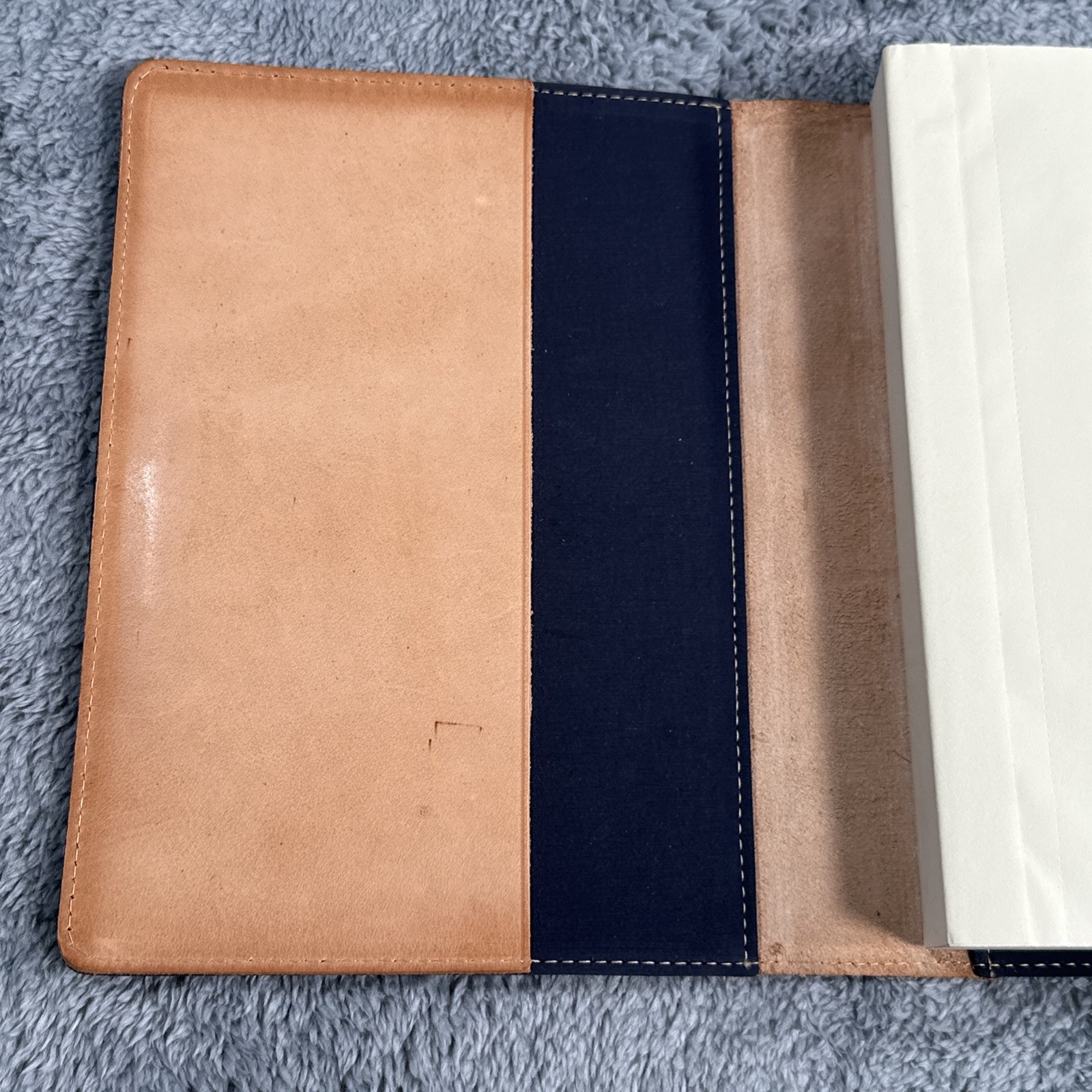 RUDI RABITTI Leather Notebook Padfolio Italy Journal Book W/ Pencil Blue
