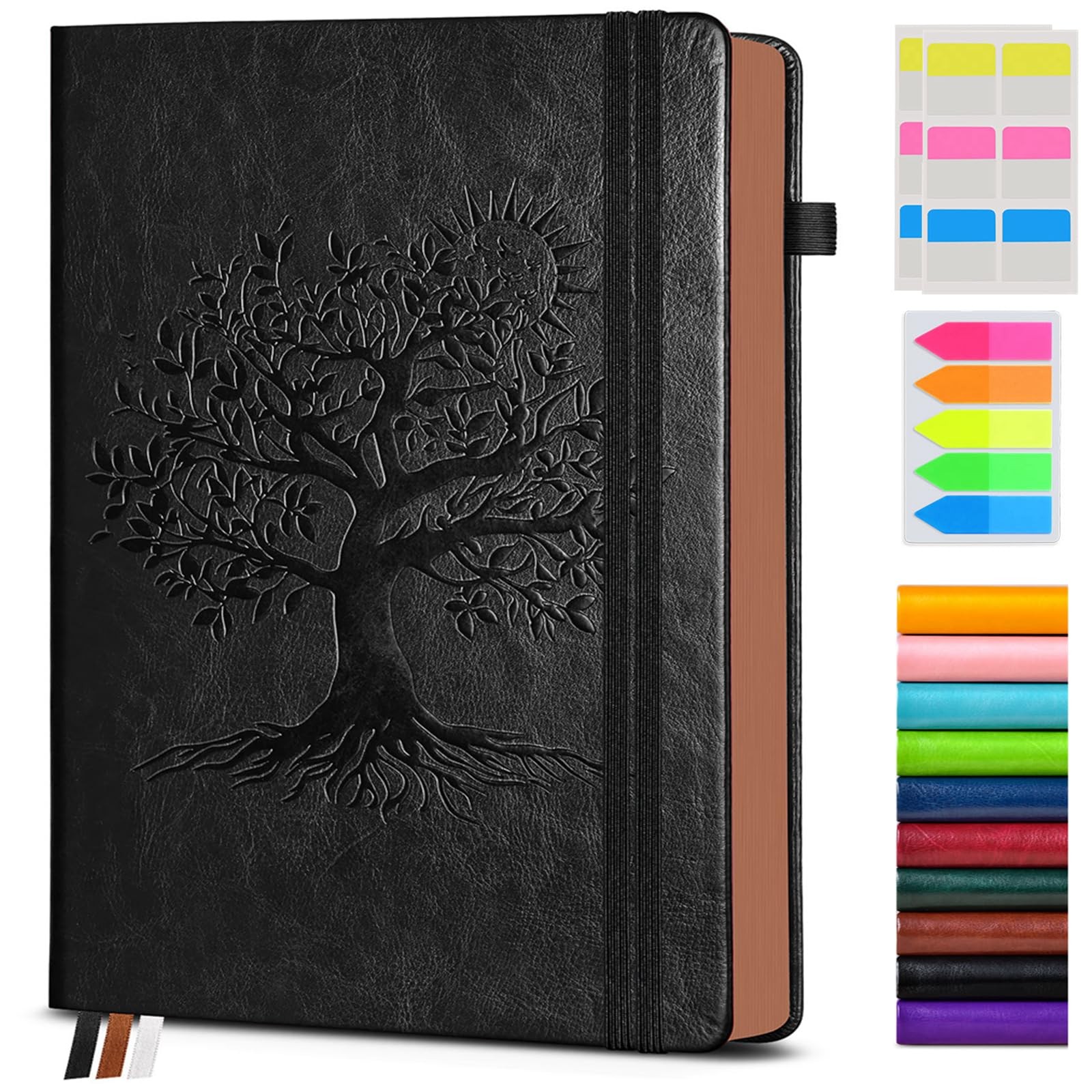 Vintage Leather Journal with 300 Numbered Pages,A4 A4 (8.5in X 11.3in), Black