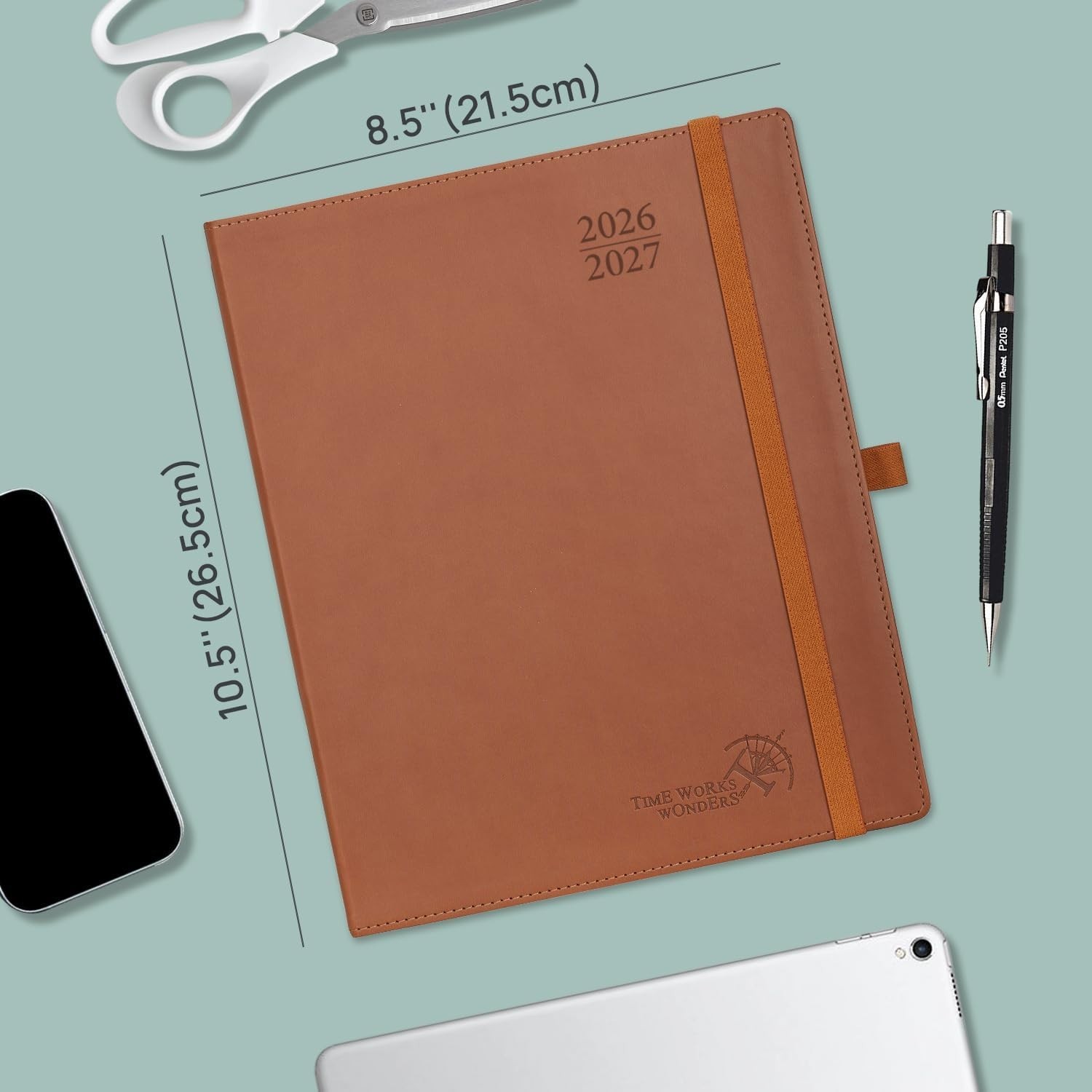 Hourly Appointment Book, July 26-June 27 – Leather Cover