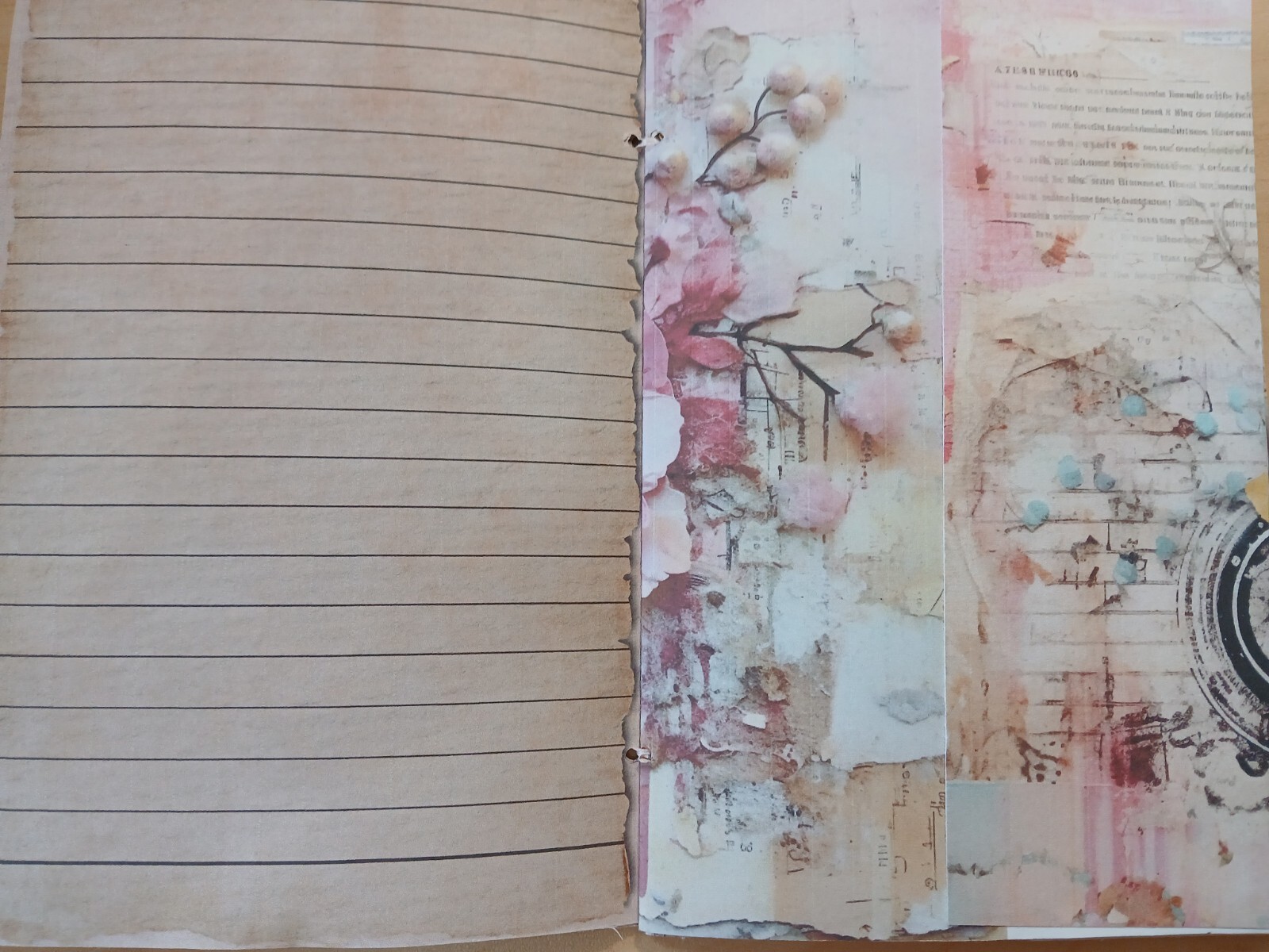 Junk Journal Booklet “3D FLOWERS 2″ Lg 6″x9” 40pg Dimensional Florals In Pink