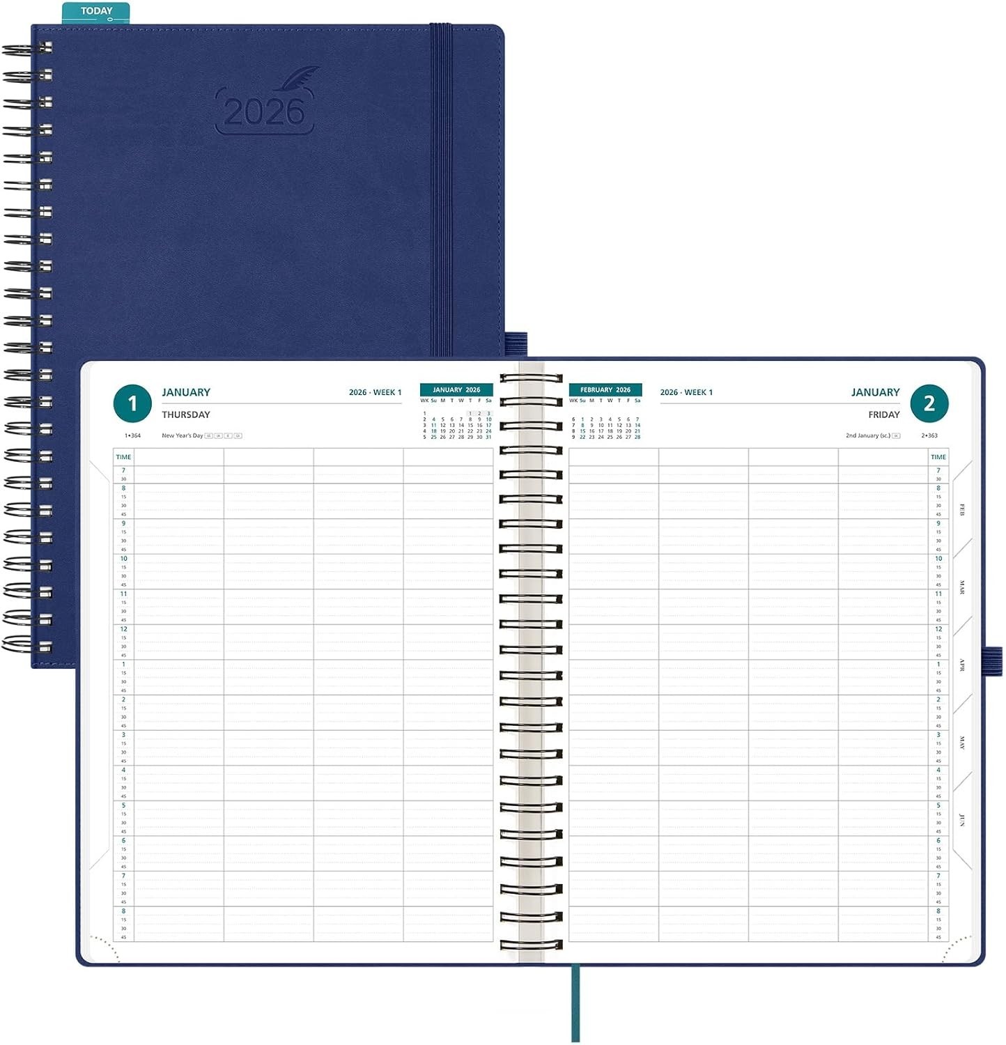 BEZEND Appointment Book 2026 Daily Planner, Quarter-Hourly 8.75″ x 12″ XL