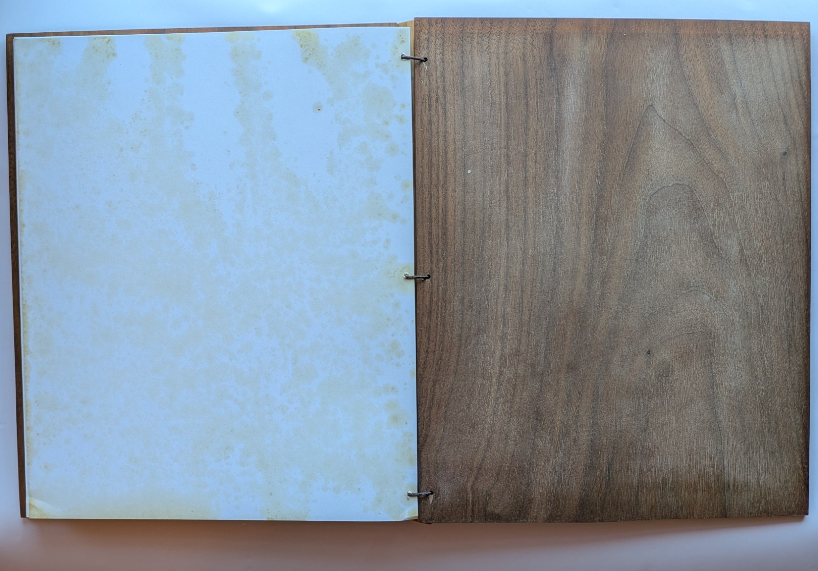 Handmade Walnut Wood Bound Blank Notebook Diary Journal 10” x 8” x 3/4″ NEW
