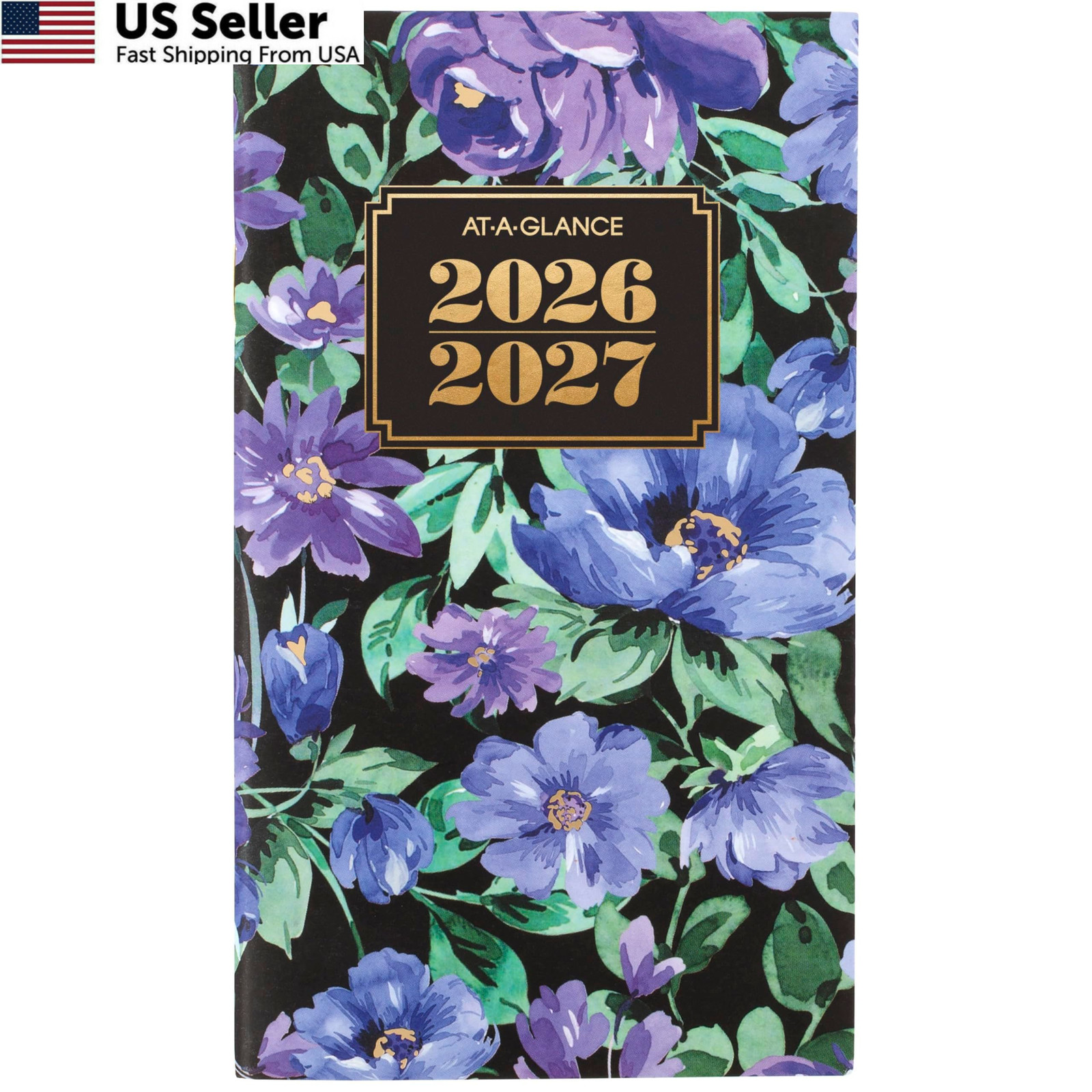 AT-A-GLANCE 2026-2027 Planner, 2 Year Monthly 3.5 x 6 inches, Floral