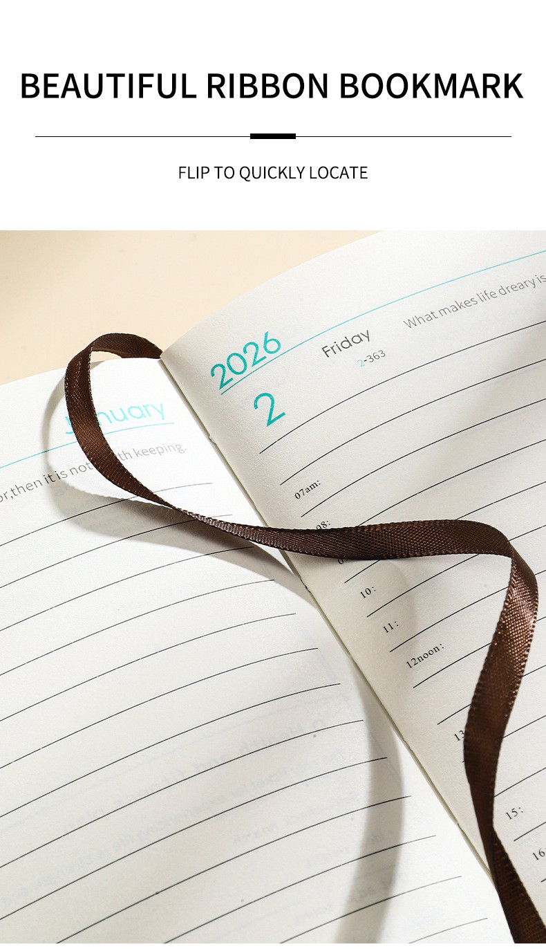 2025-2026 Daily Planner Book English Version Time Management Birthday Gift