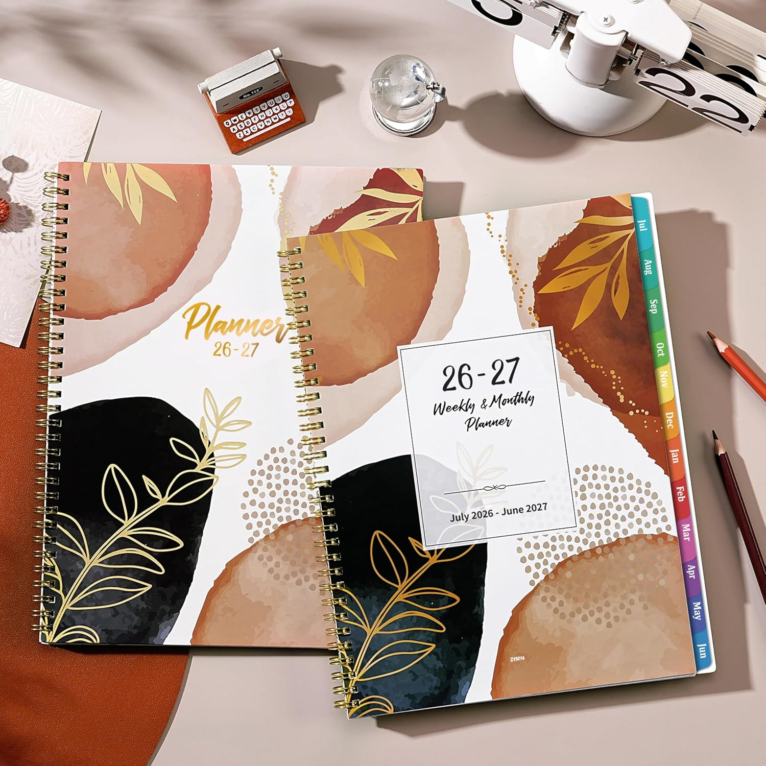 2026-2027 Weekly and Monthly Planner for Women Twin-Wire Binding, Colorful Tabs,