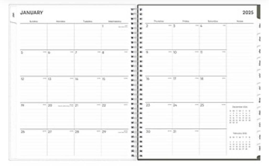 2025 Blue Sky Laina Dark 8” x 11” Weekly & Monthly Planner, Plastic Cover