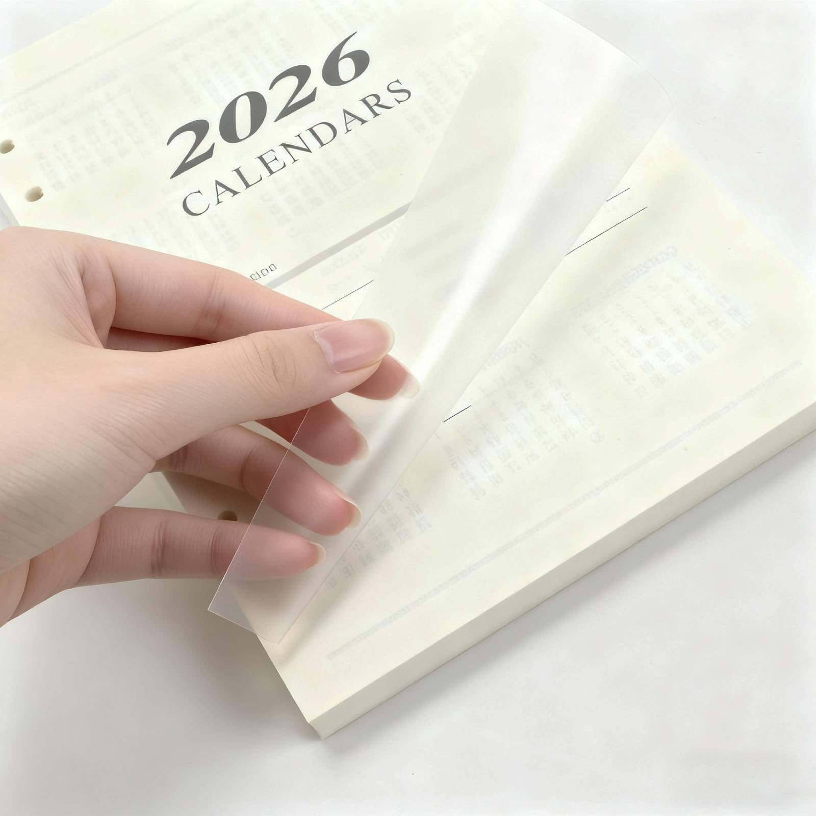 2026 A5 Weekly & Monthly Planner Binder Refill, 5.8″x8.3″ 176 A5, Beige-2026