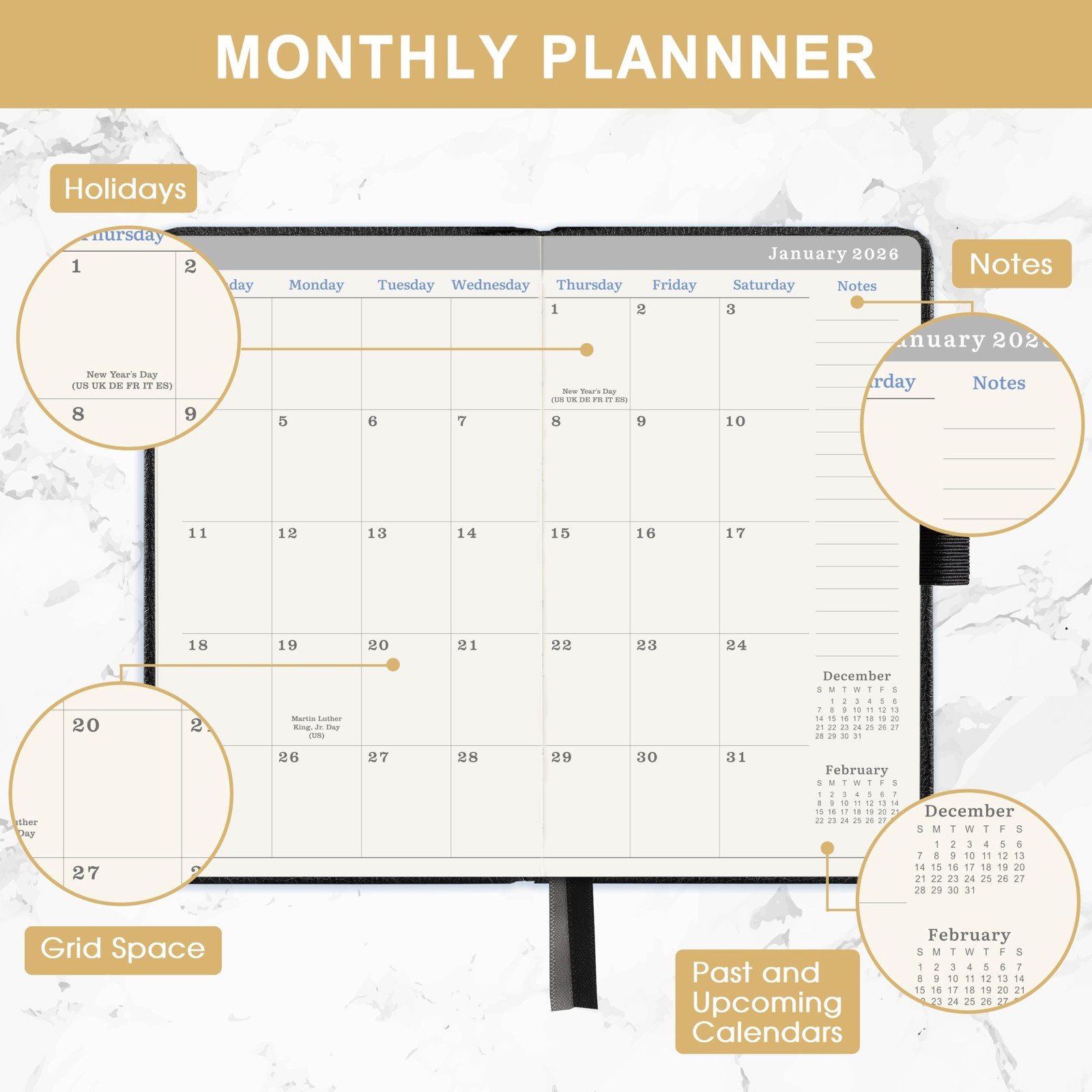 Pocket Planner/Calendar 2026-2028 – 3 Year Monthly Planner 2026-2028, Jan. 20…