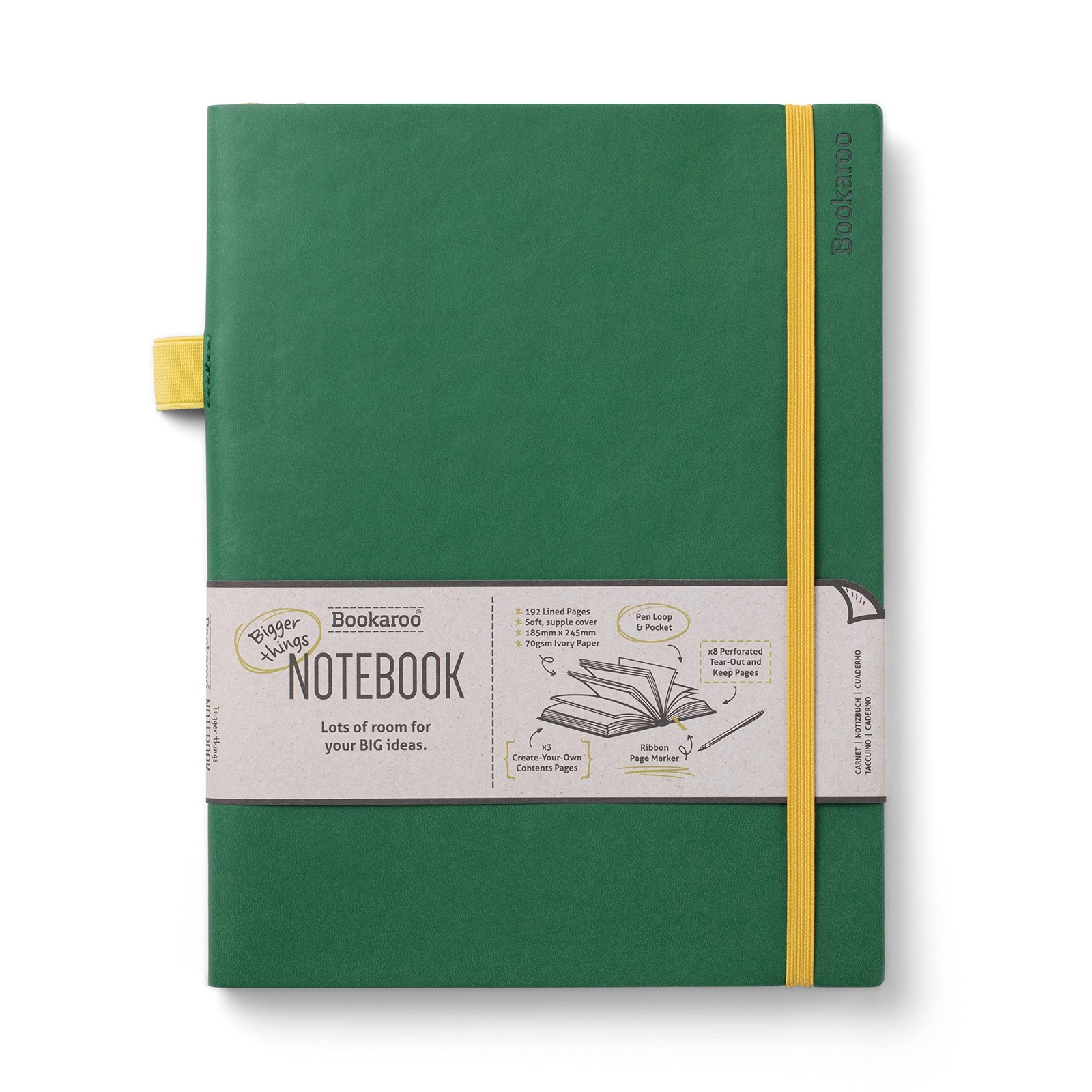 IF Bookaroo Bigger Things Notebook Journal – Forest Green