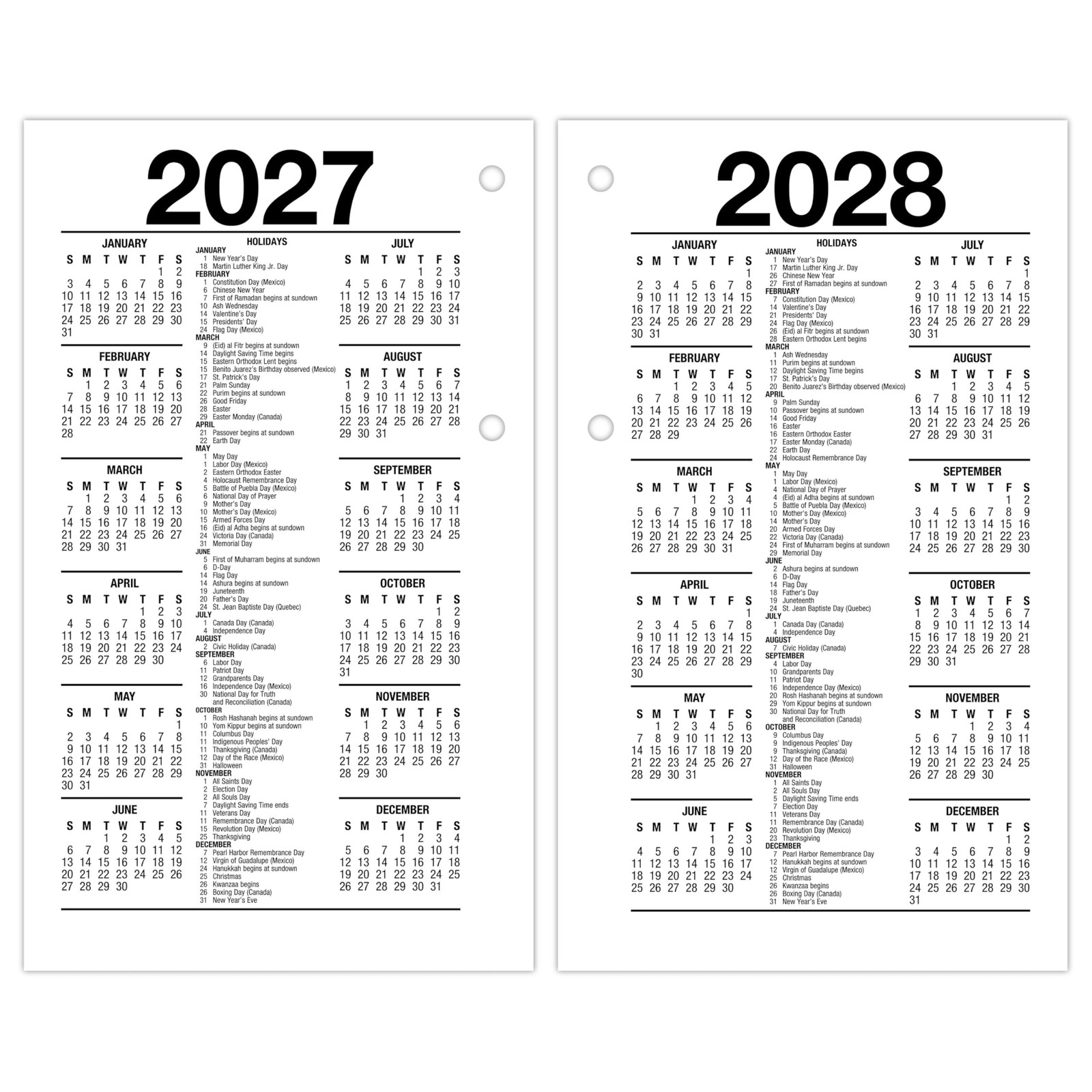 AT-A-GLANCE 2026 Daily Desk Calendar Refill 3.5″ x 6″ Loose-Leaf Standard