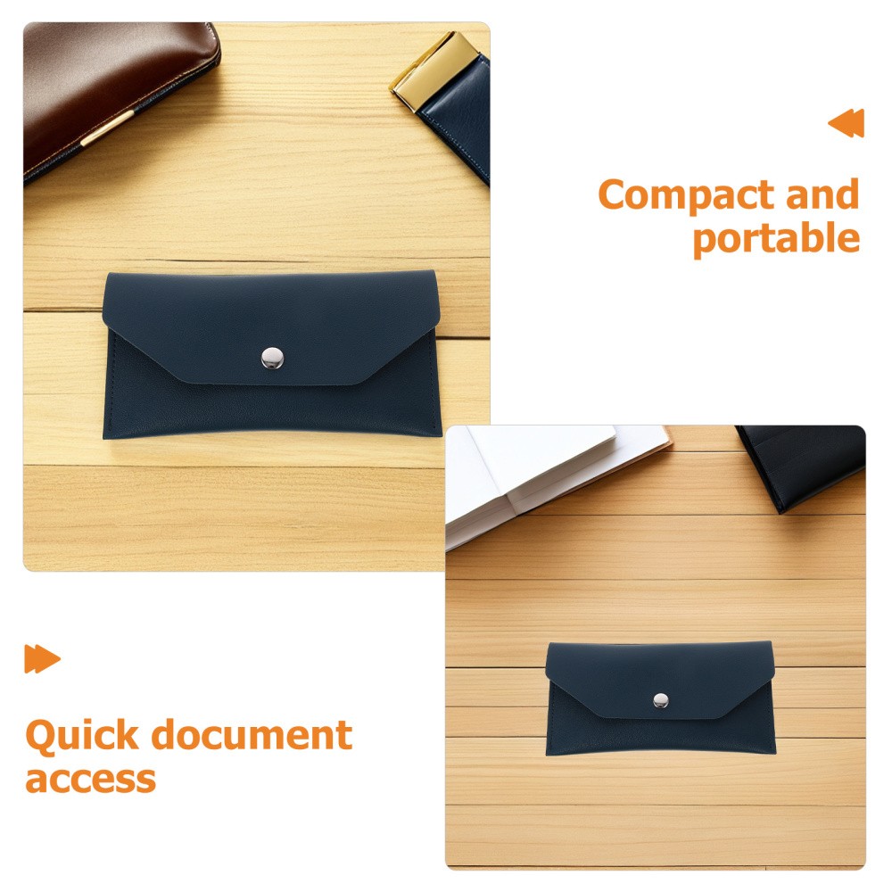 2Pcs Slim PU Cash Envelope Wallet Reusable Money Holder Travel Document Pouch
