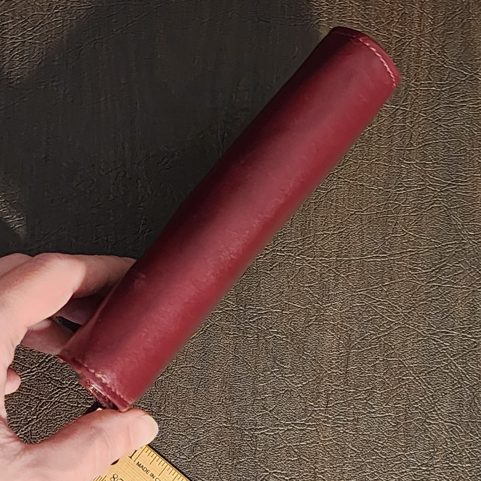 Vintage 1987 Harper House Genuine Leather Small Planner Agenda Burgundy w/ Pen