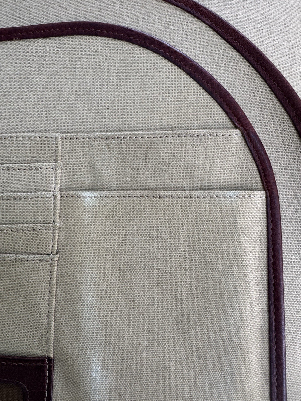 Vintage Duluth Trading Fire Hose Canvas & Leather Padfolio/Portfolio 13.5″ x 10″