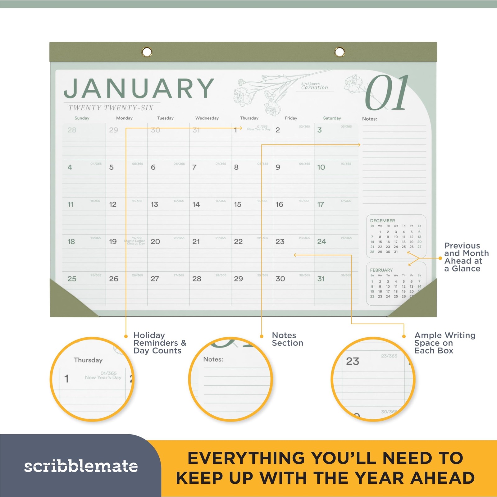 2026 Desk Calendar 17×12 Runs Until June 2027 Work Calendar with To-do List &…