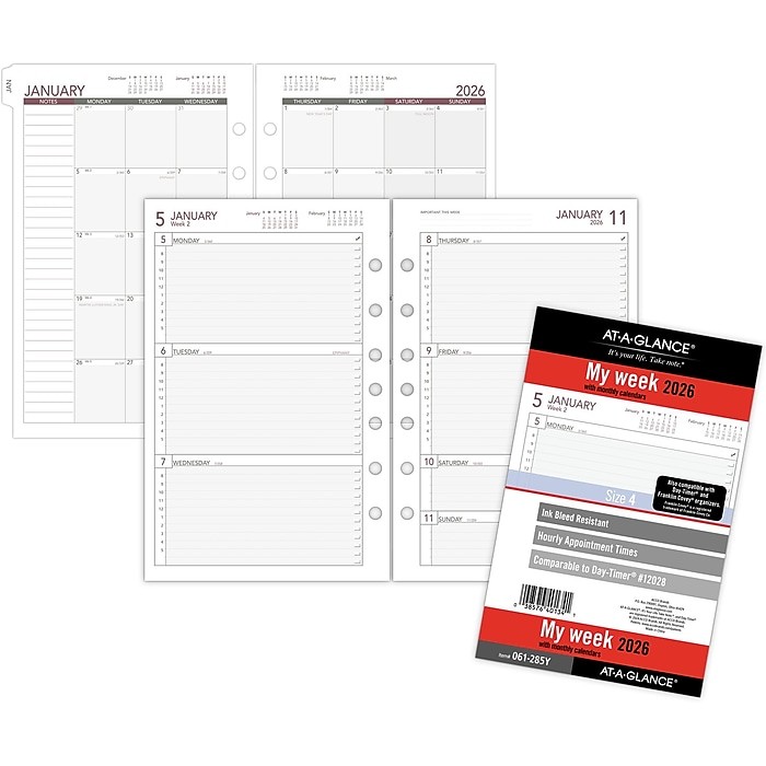 AT-A-GLANCE My Week 2026 Planner Refill Size 4 (061-285Y)