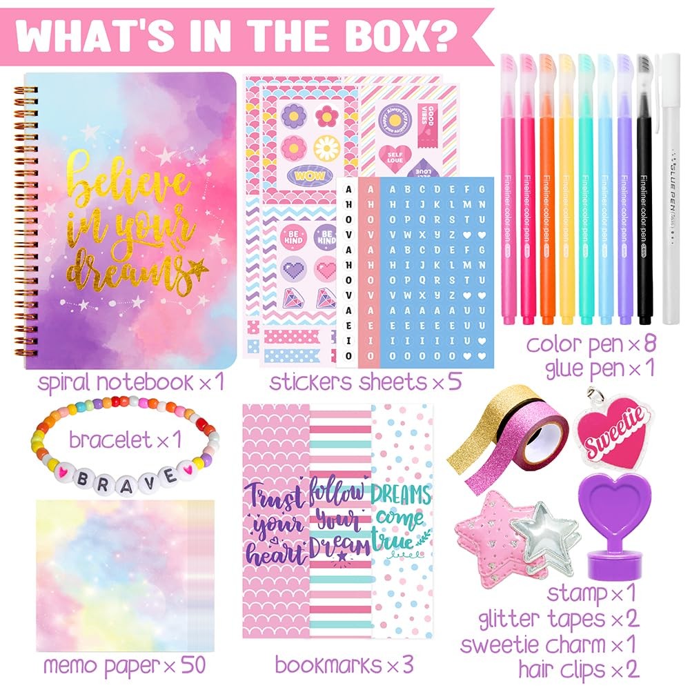 DIY Journal Kit for Girls – 200+PCS Teen Tween Girl Gifts Trendy Stuff, Stock…