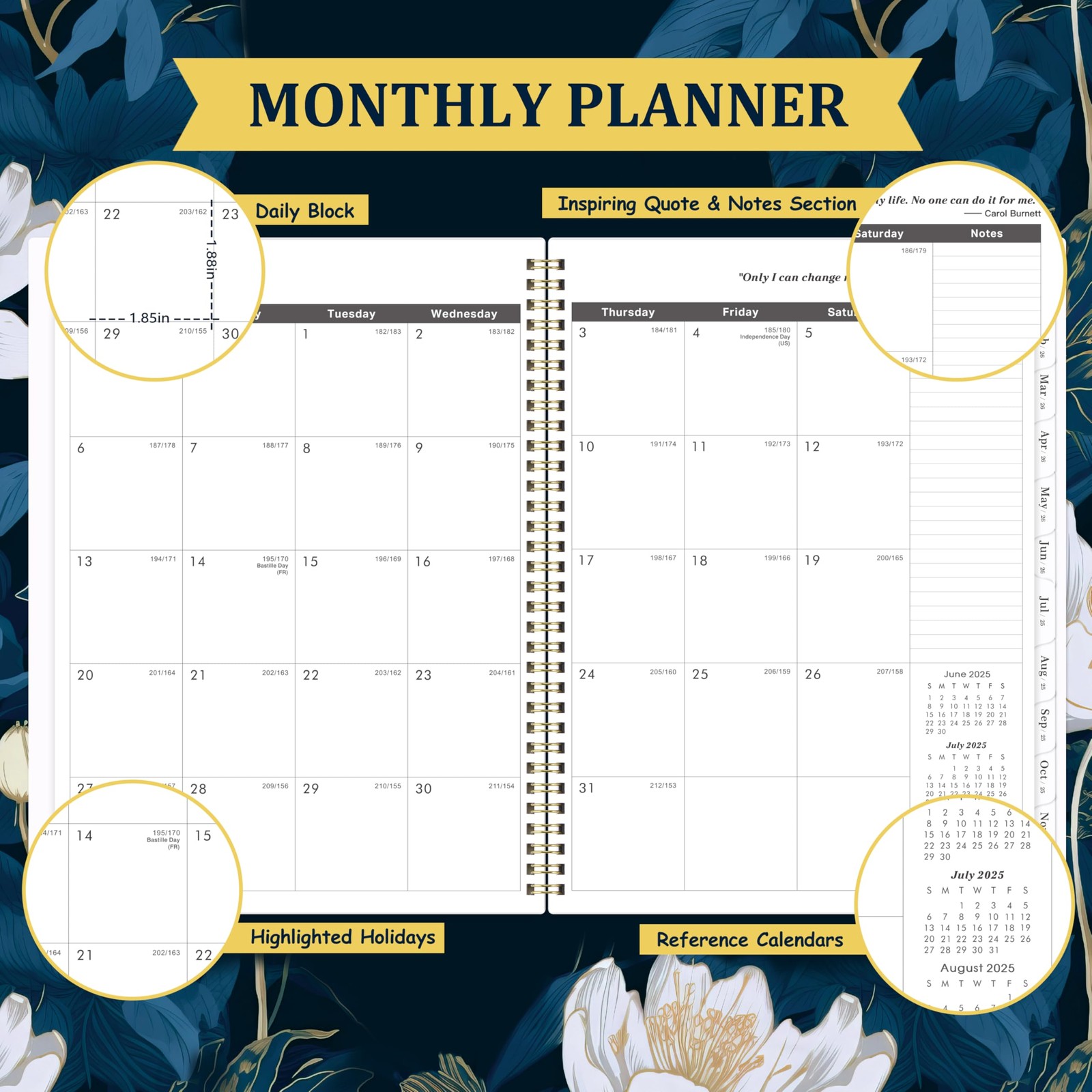 2024-2029 Monthly Planner 5-Year Calendar, 9×11 Inch Double Pocket