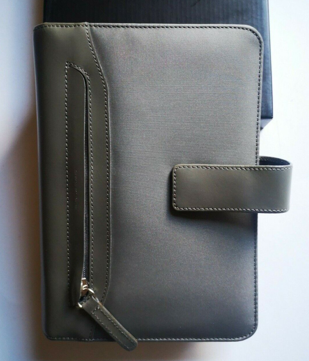 Piquadro Leather Synthetic Organizer Agenda Planner Cover Grey Medium Italy