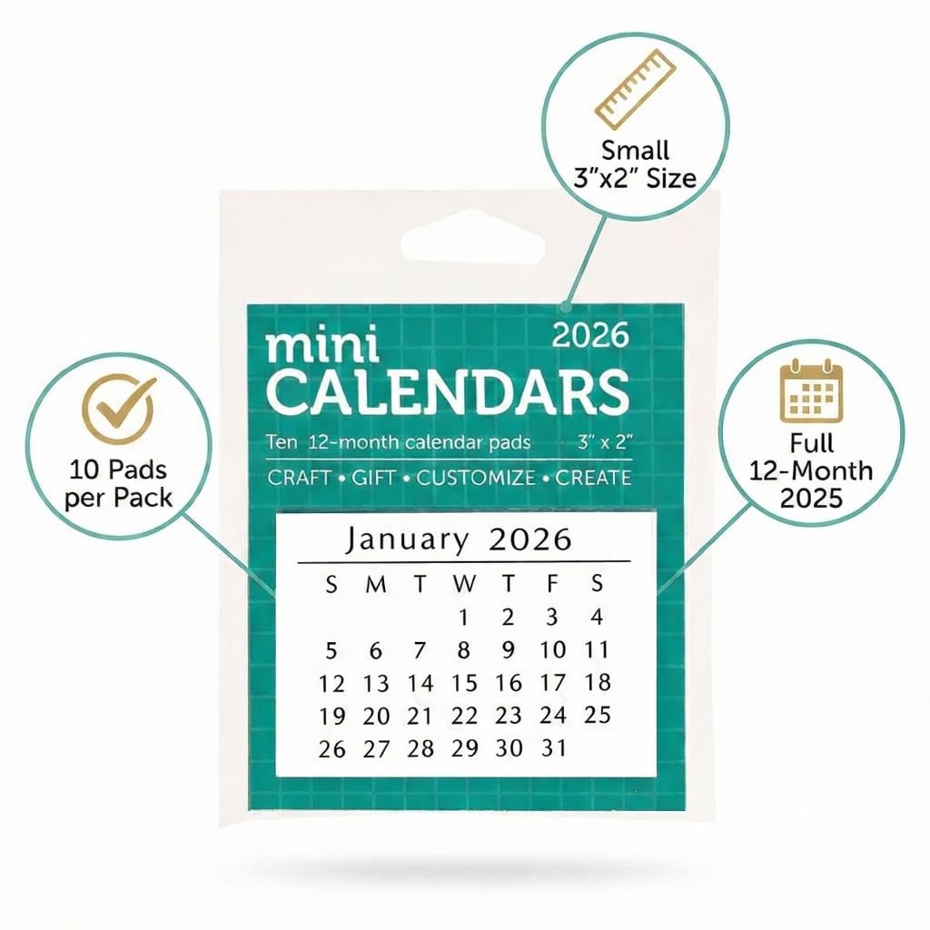 Paper Accents Mini Tear Off Calendar Pads 2026, 3 x 2 3″W x 2″H,