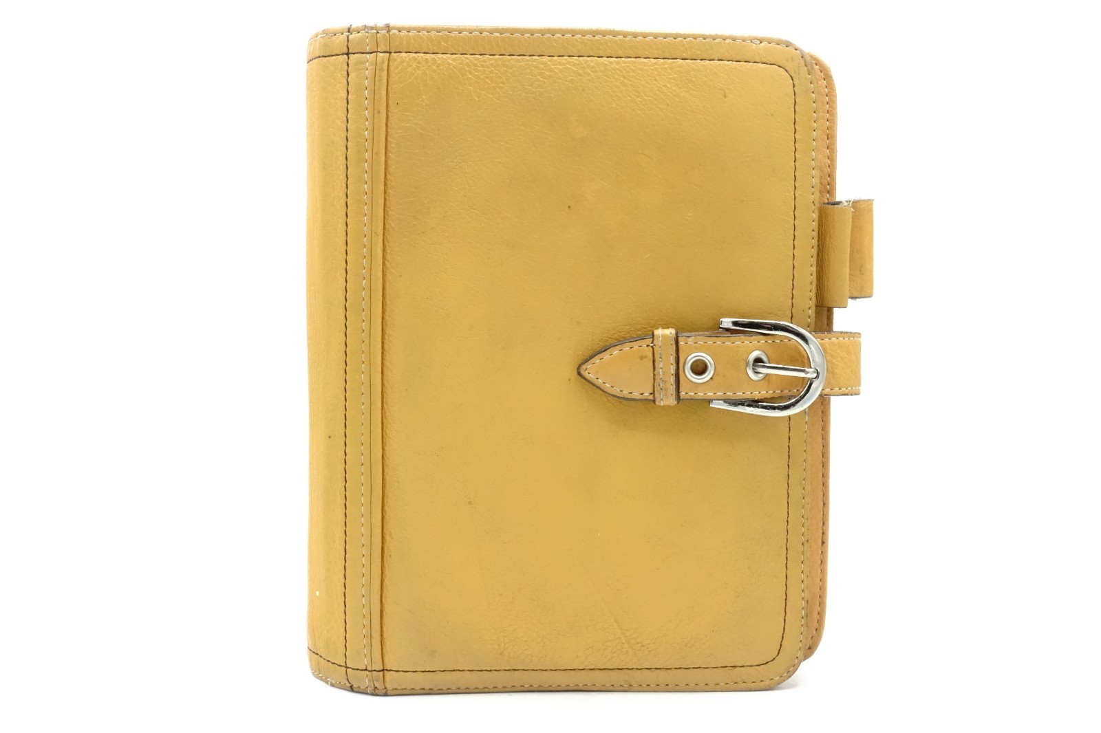 Franklin covey Vintage Full Grain Leather Planner Mustard Yellow 6 Ring Compact