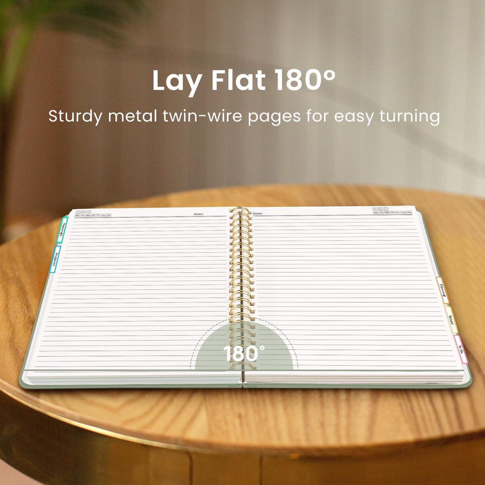 Hardcover Spiral Journal Notebooks for Work With Removable Dividers & Tabs, 8…