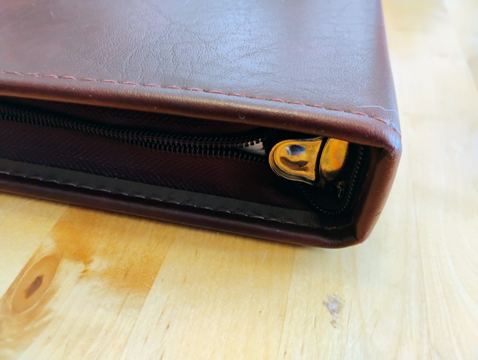 Time System A5 Leather Binder zip closure Pentel P225 Pencil CLEAN 1994 Planner