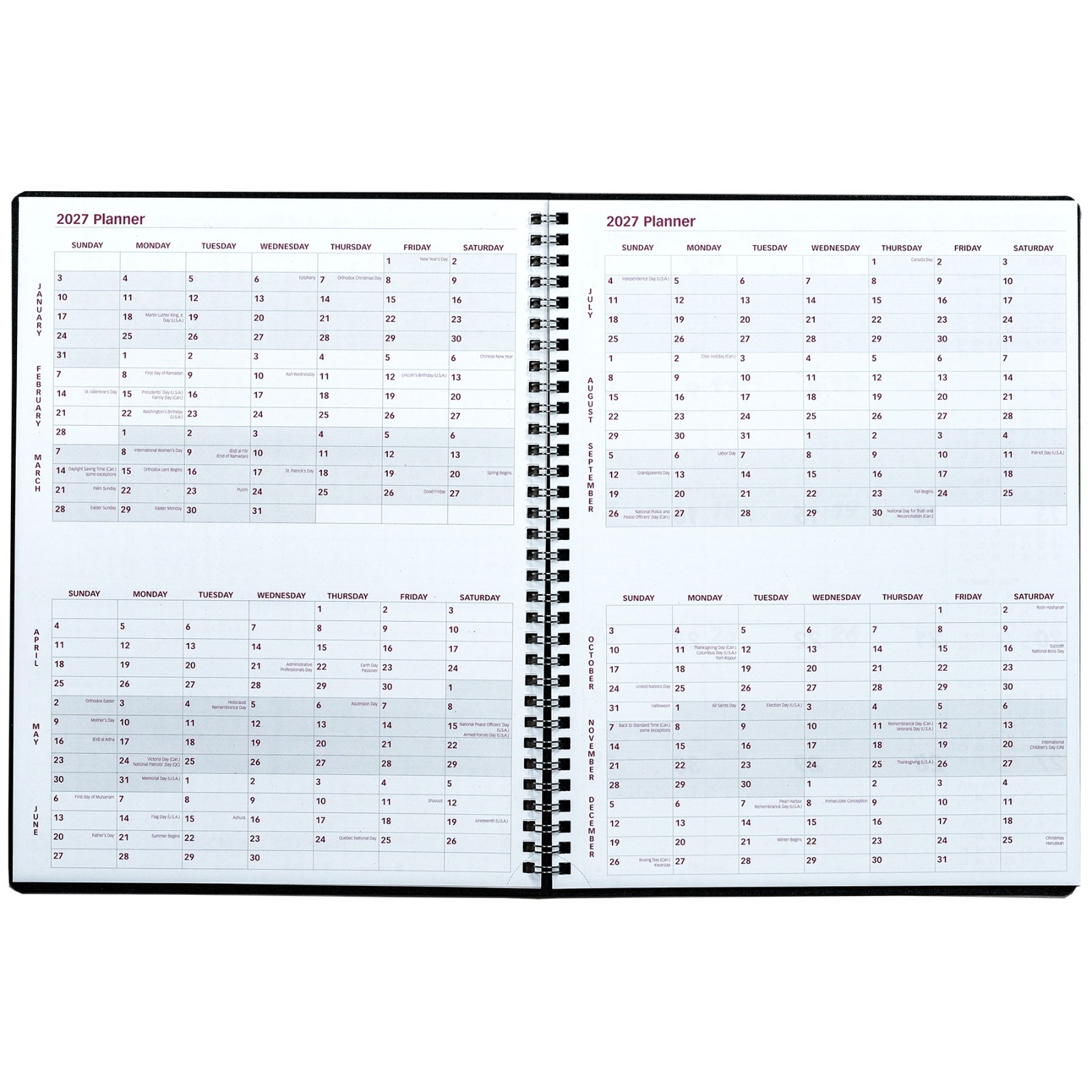 2025 Brownline CB1262V.BLK Duraflex Monthly Planner, 8-1/2 x 11″