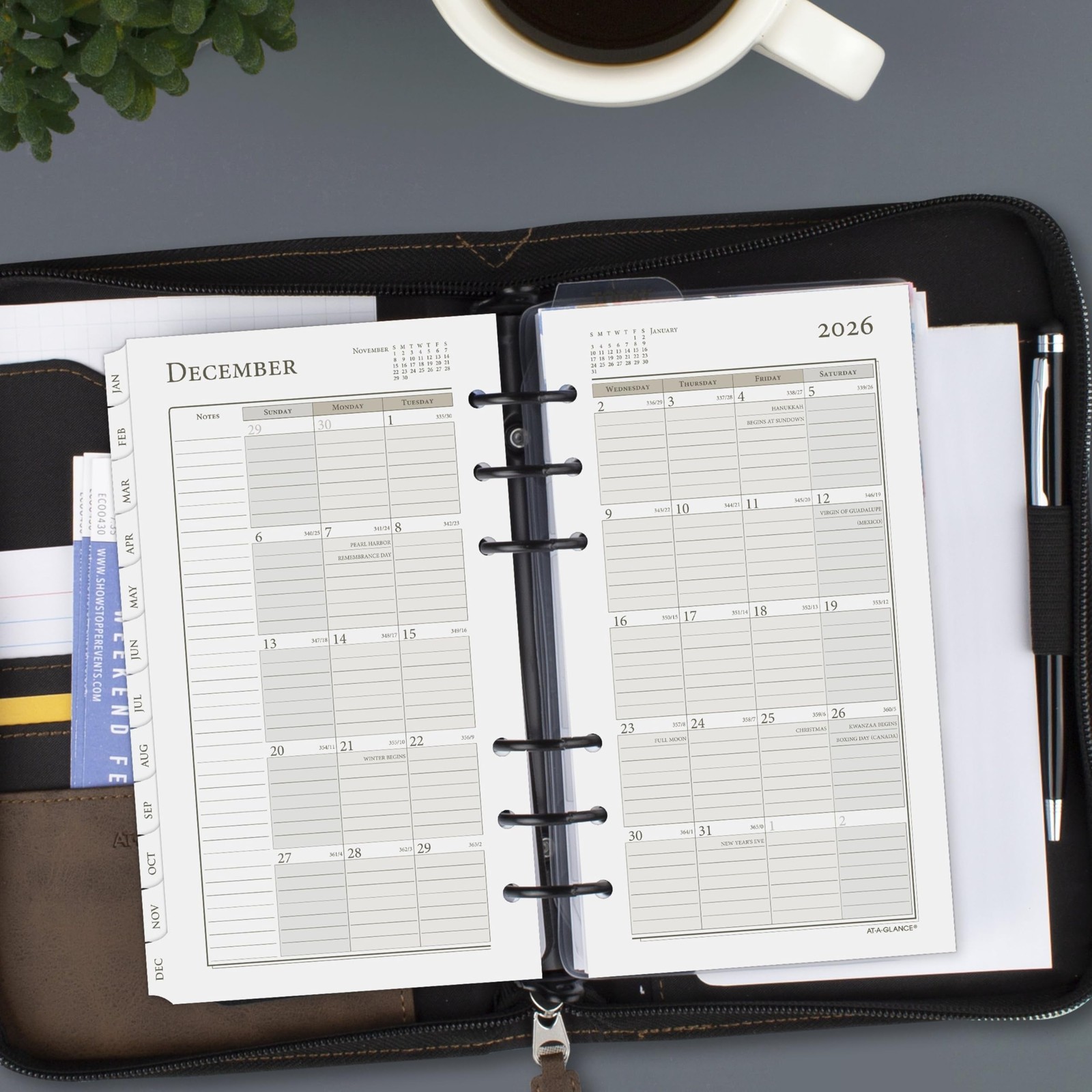 AT-A-GLANCE 2026 Planner Refill, Weekly & Monthly, 3.75″ x Size 3, White
