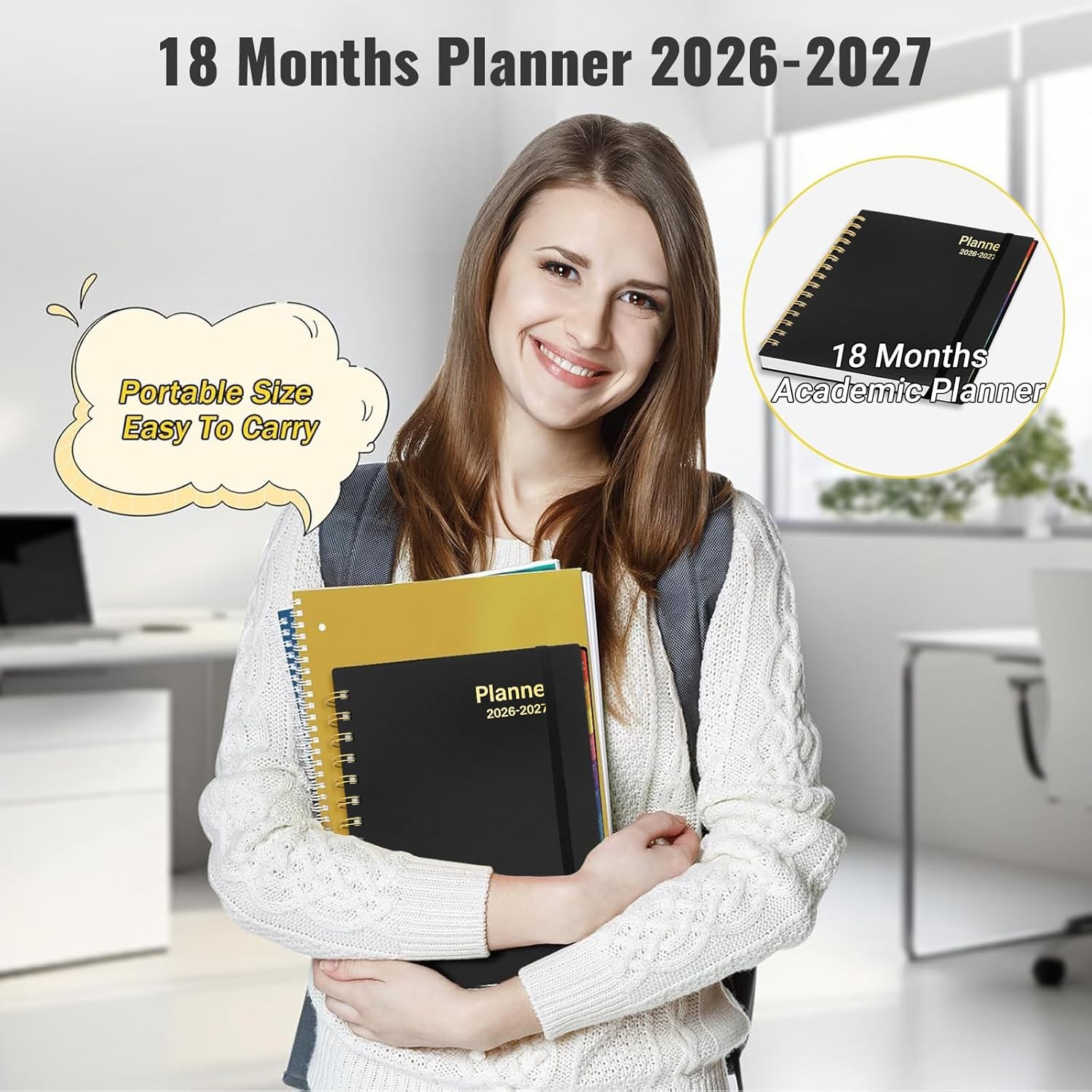 Daily Planner 2026-2027, 18 Month Planner with Tabs, January 2026 – June 2027 We