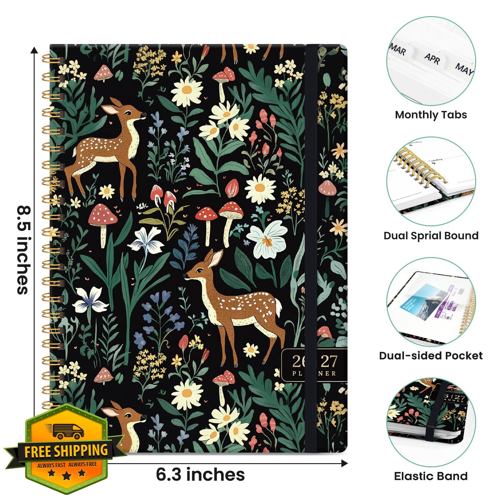 ZOTIA A5 Forest Fawns planner 6.3″x8.5″