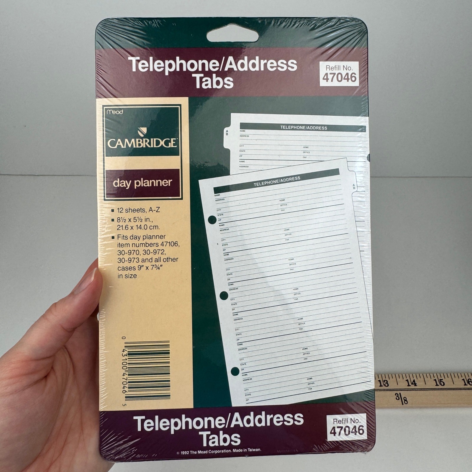 Vtg 92 Mead Cambridge Undated Daily Planner Telephone Address Refill Sheets READ