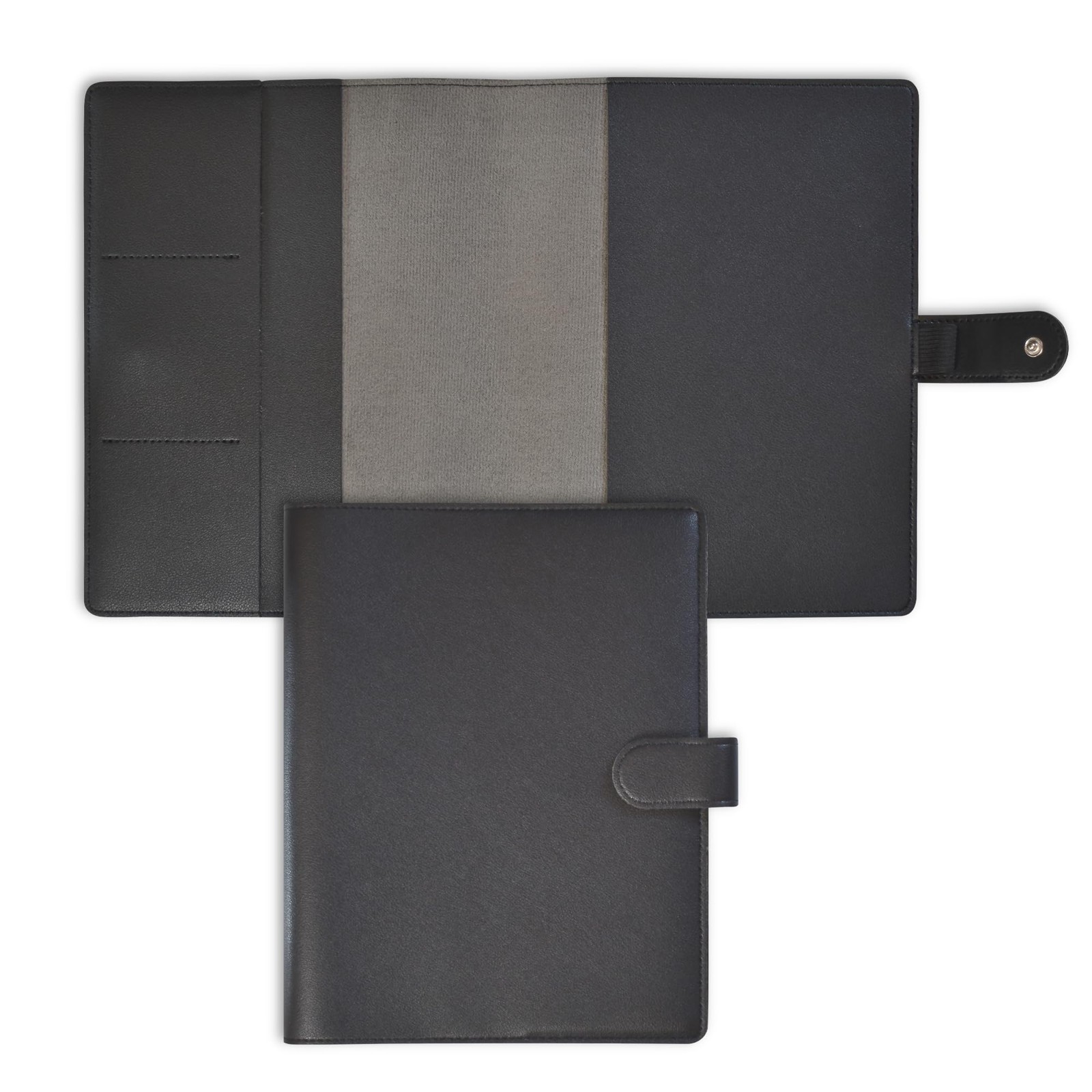 Eleven Discs™ Premium Faux Leather Discbound Notebook Folio Junior, Black
