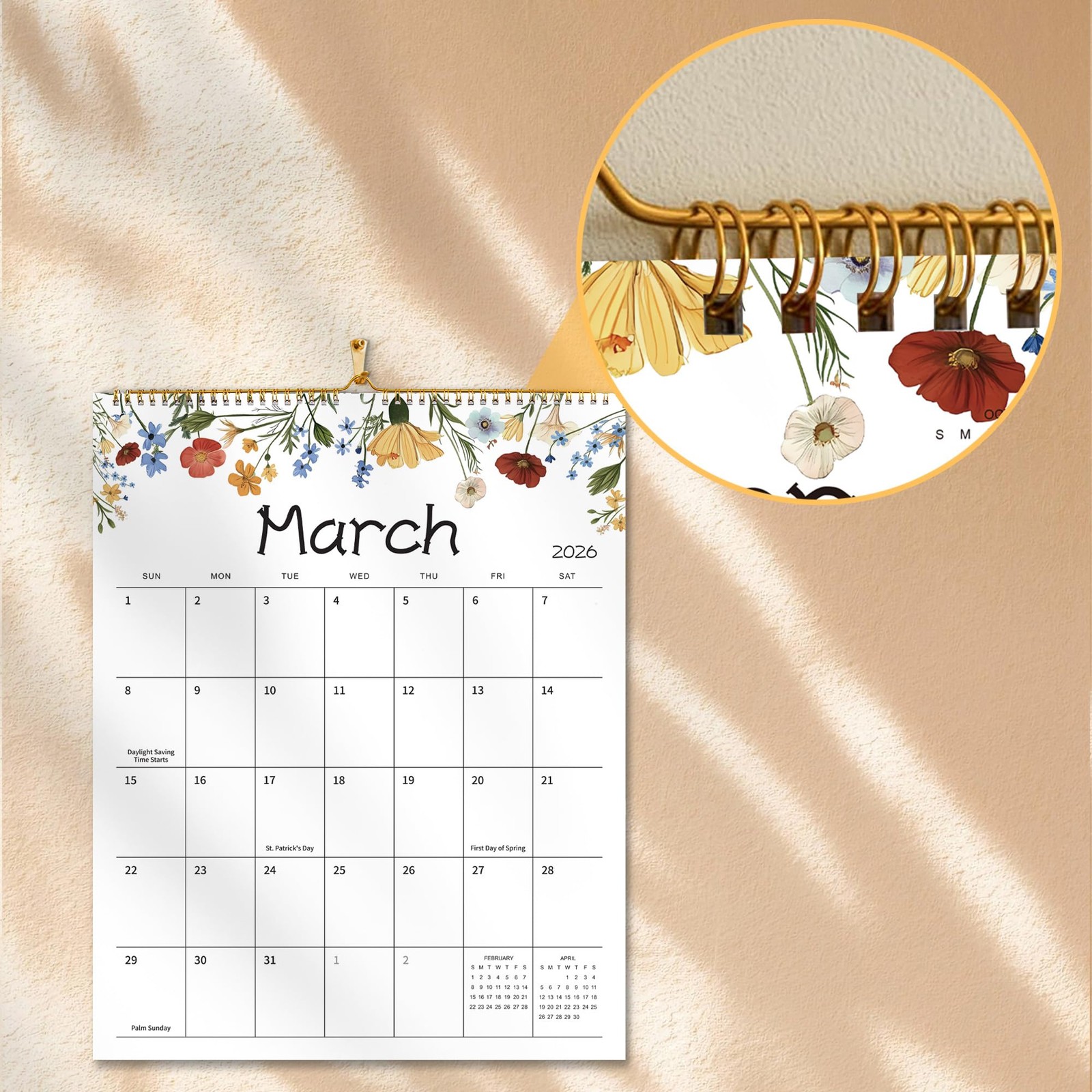 Wall Calendar 2026-2027 – 15″ x 12″ Monthly 15×12 inches, colourful