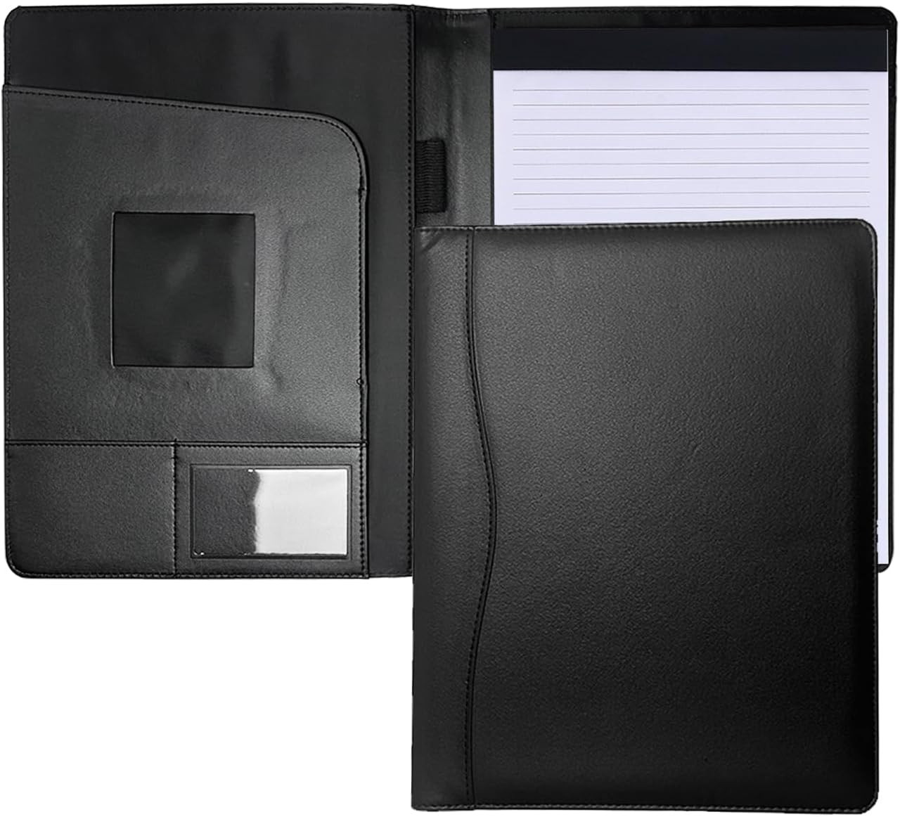 A4 PU Leather Portfolio Folder with 30 Pages Paper Padfolio Business Organizer