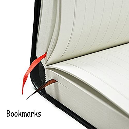 Thick Leather Writing Journal 720 Pages Lined Paper B6 Hardcover Black